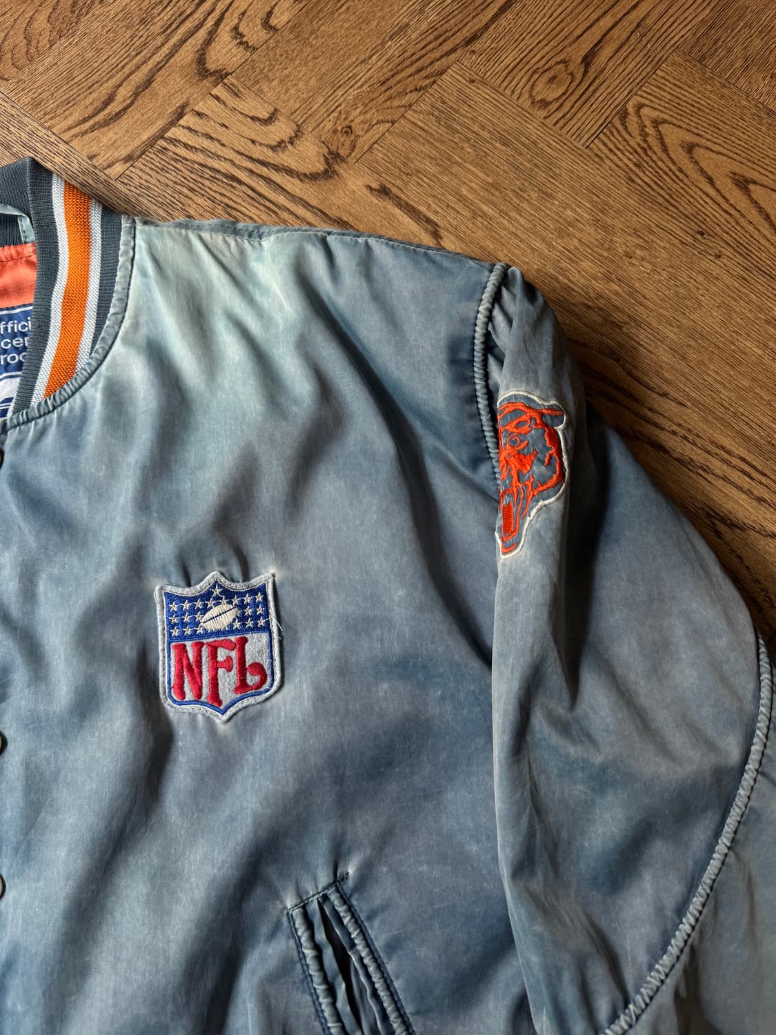 [L]90's NFL 시카고 베어스 빈티지 페이딩 바시티 자캣 상품이미지5