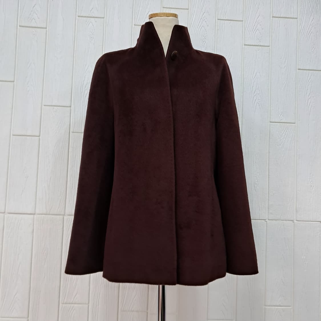 한섬 MINE 모 버건디 하이넥 여성 코트 66 상품이미지1