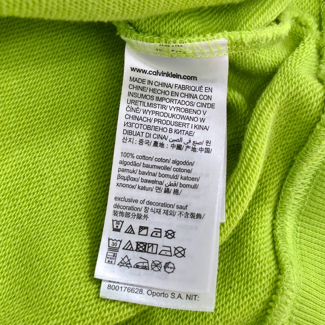 L) 캘빈클라인 CK 형광 라임 맨투맨 상품이미지5