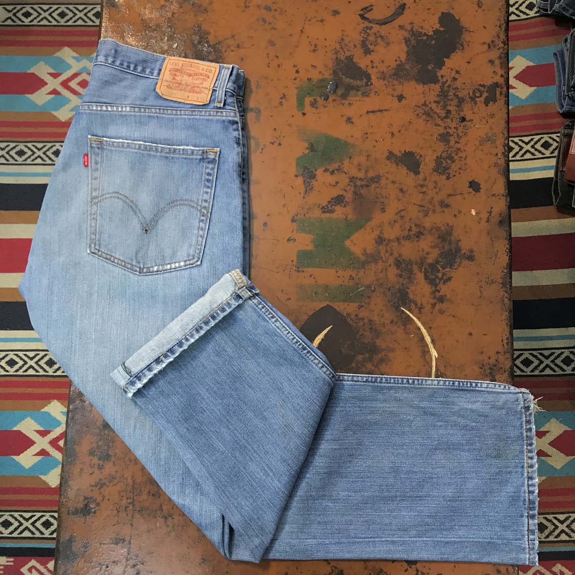 리바이스 569 연 중청 워시드 데님 팬츠 허리 33 34 사이즈 상품이미지2