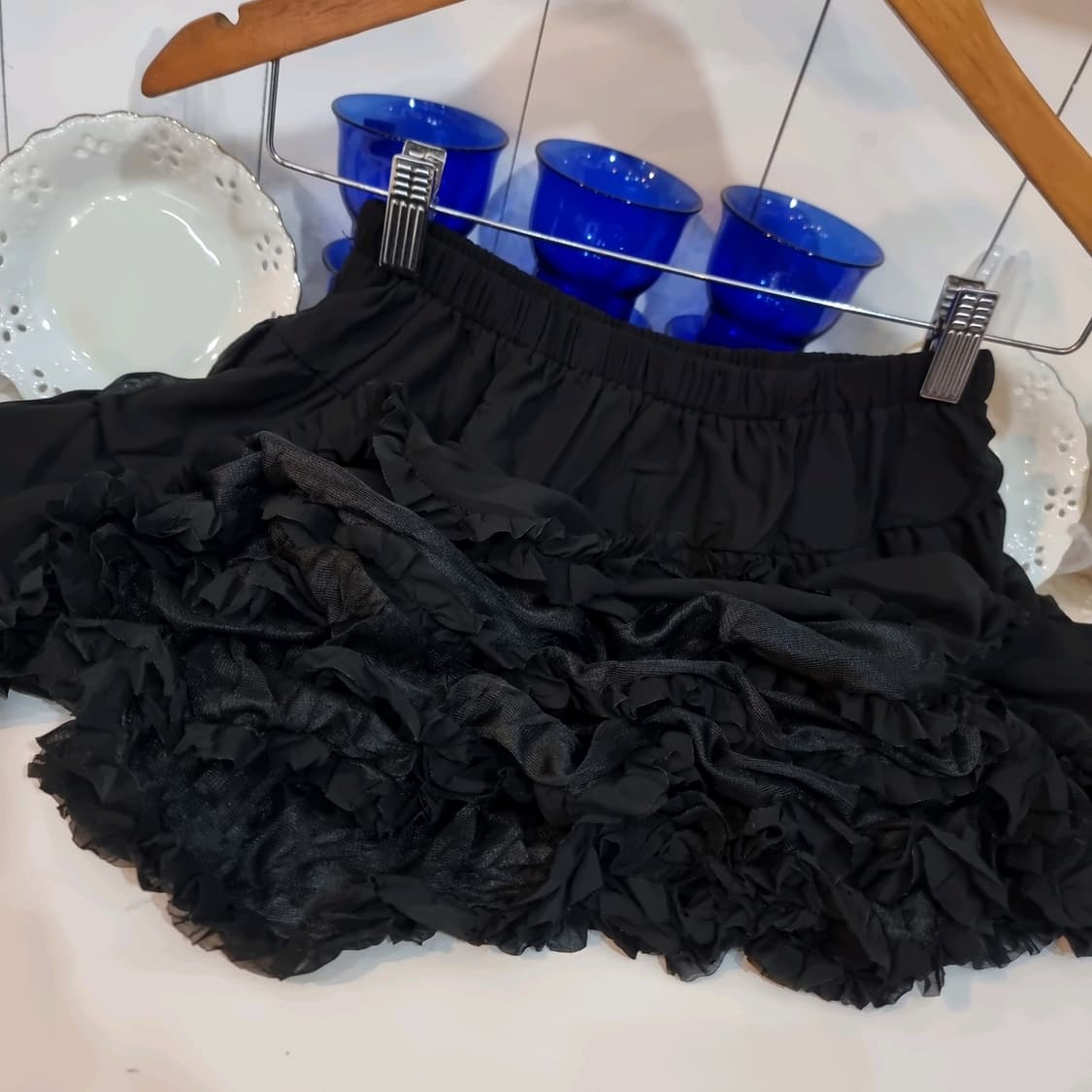 검정색 프릴 캉캉 스커트 상품이미지3