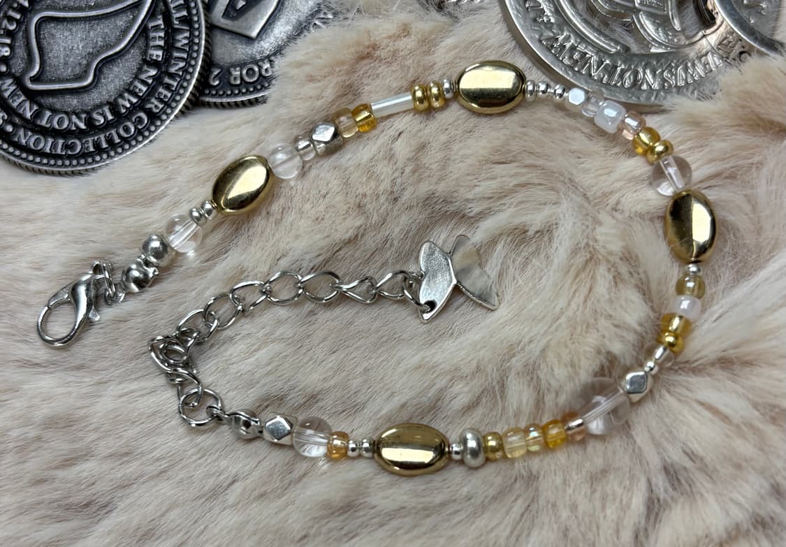 [W] 핸드메이드 비즈 팔찌 Golden 030 상품이미지5