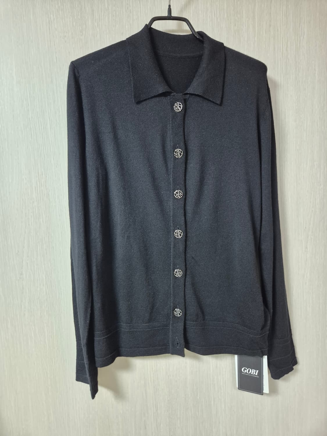 (새제품) 고비 GOBI 실크 캐시미어 가디건 M 66 블랙 상품이미지1