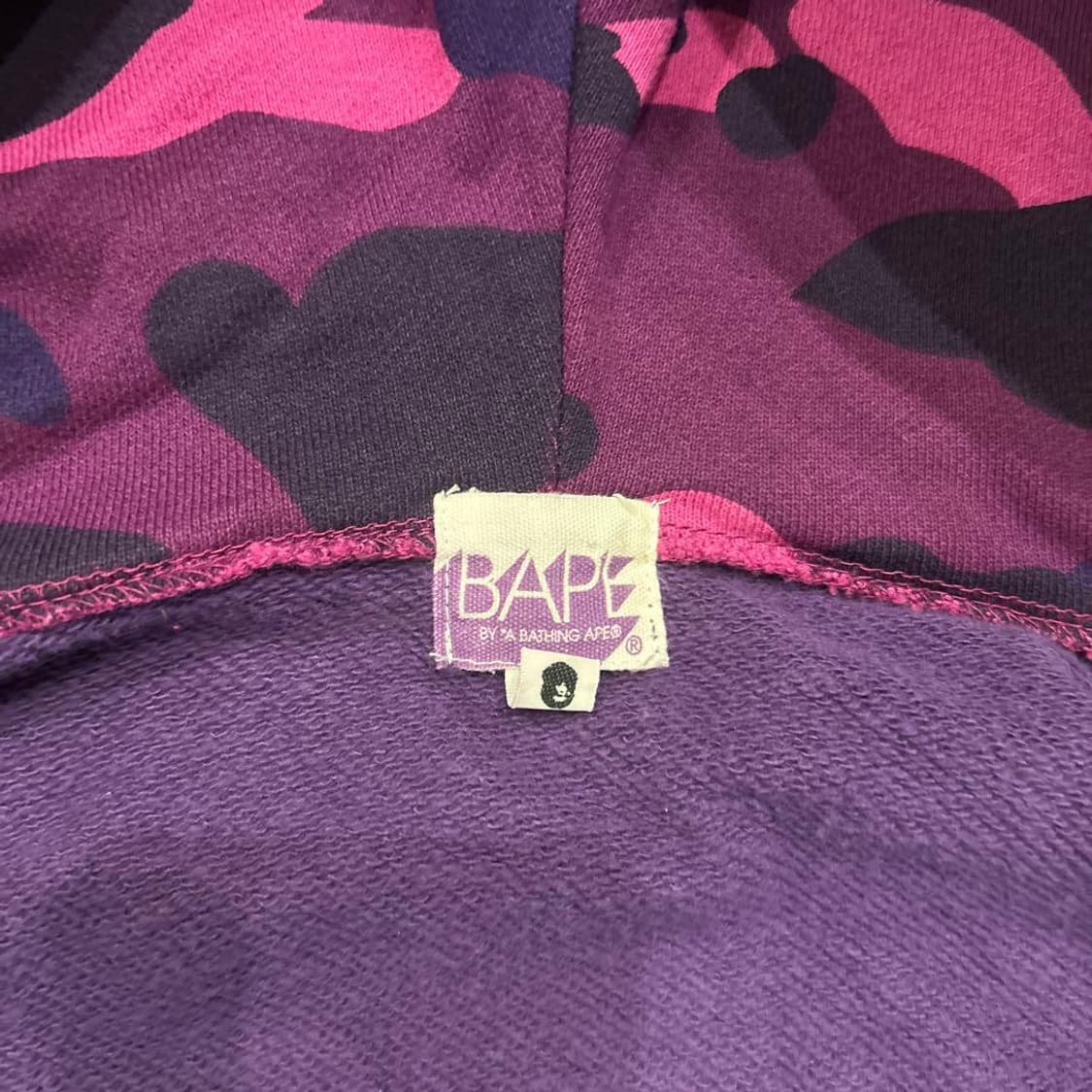 베이프 컬러 카모 샤크 풀 집 후드 퍼플 상품이미지2