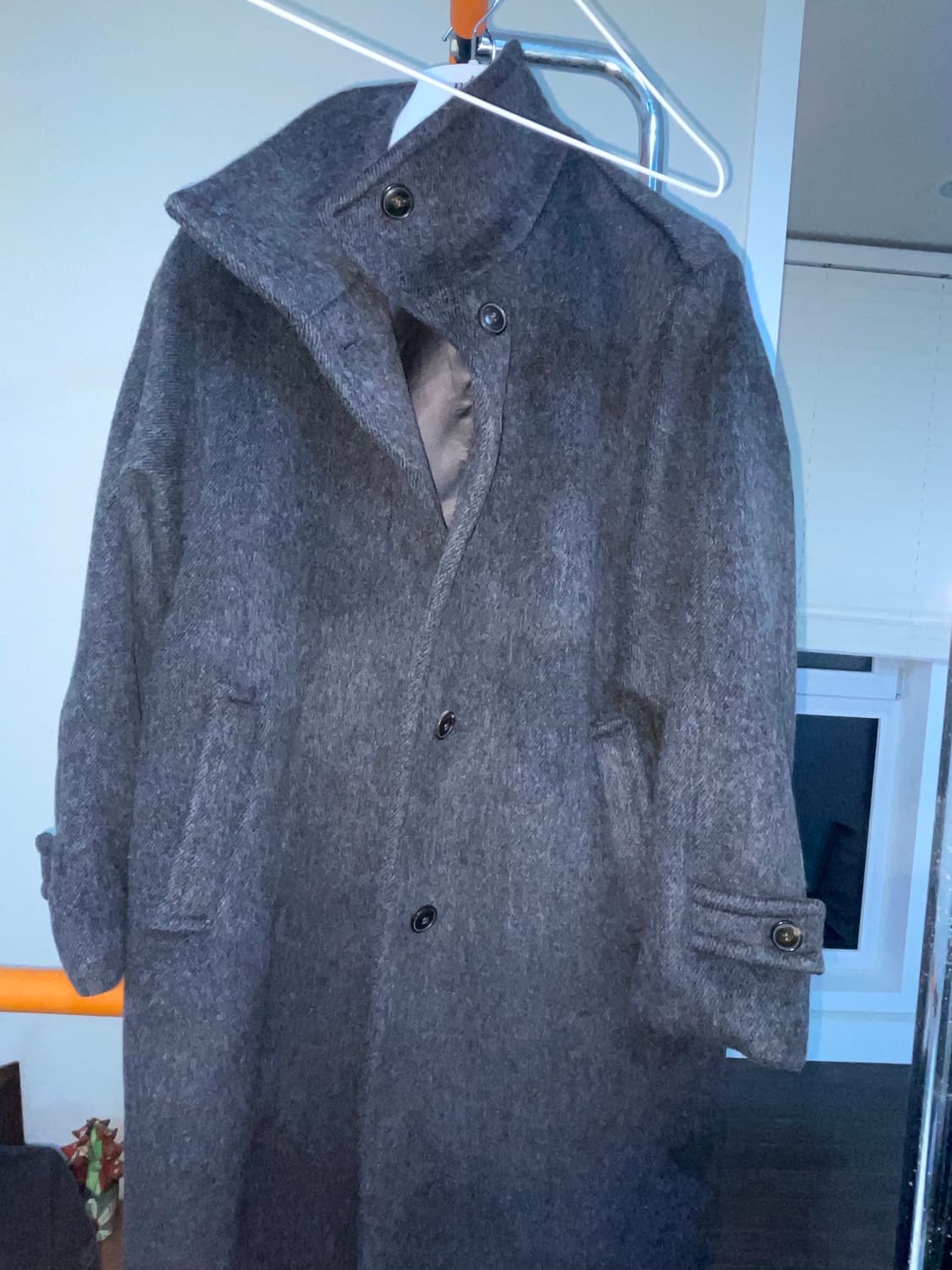 미치코런던 코시노 벨티드 발마칸 울 코트 차콜 상품이미지1