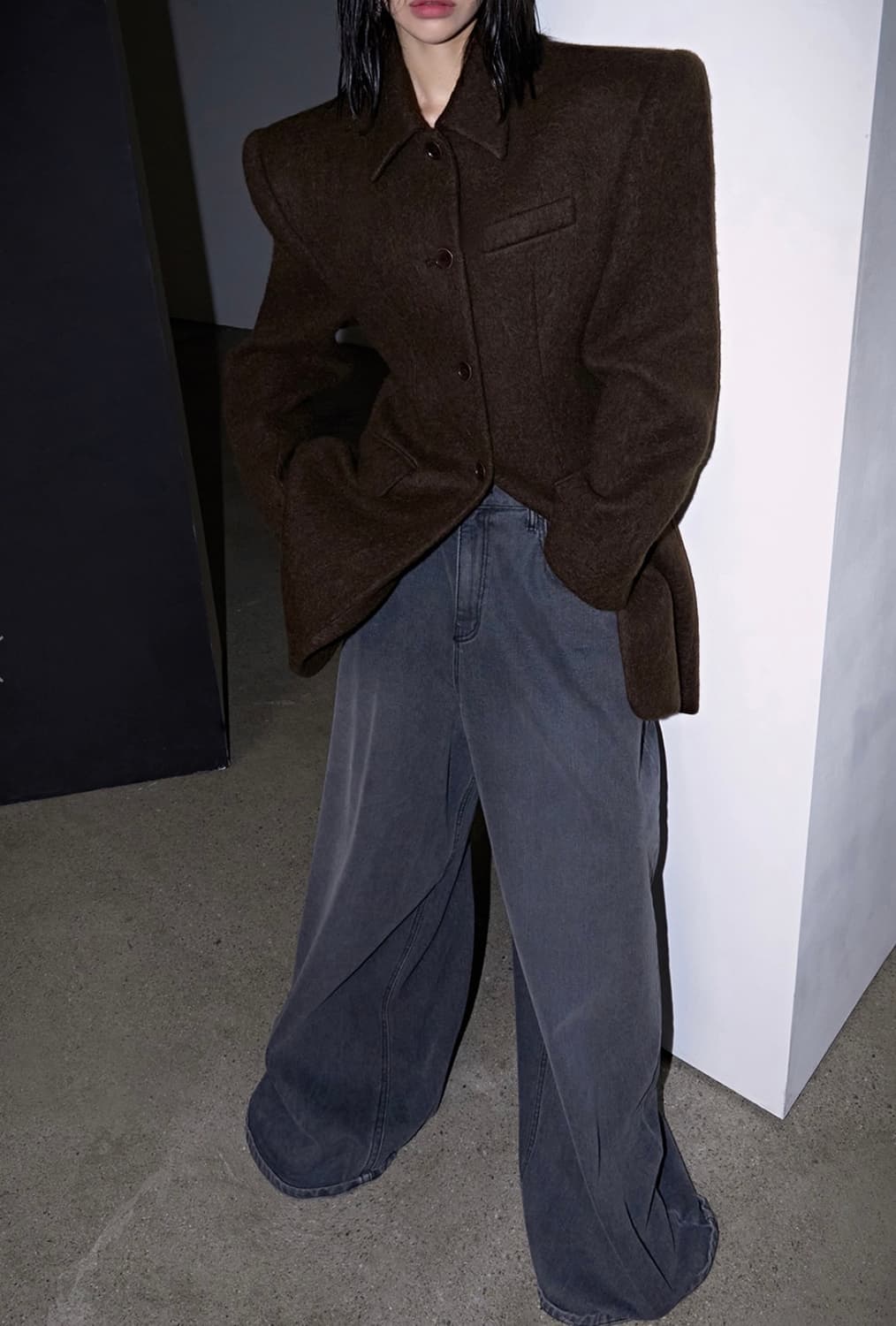 랑거 langer 싱클레어 울 알파카 블렌드 코트 브라운 컬러 상품이미지3