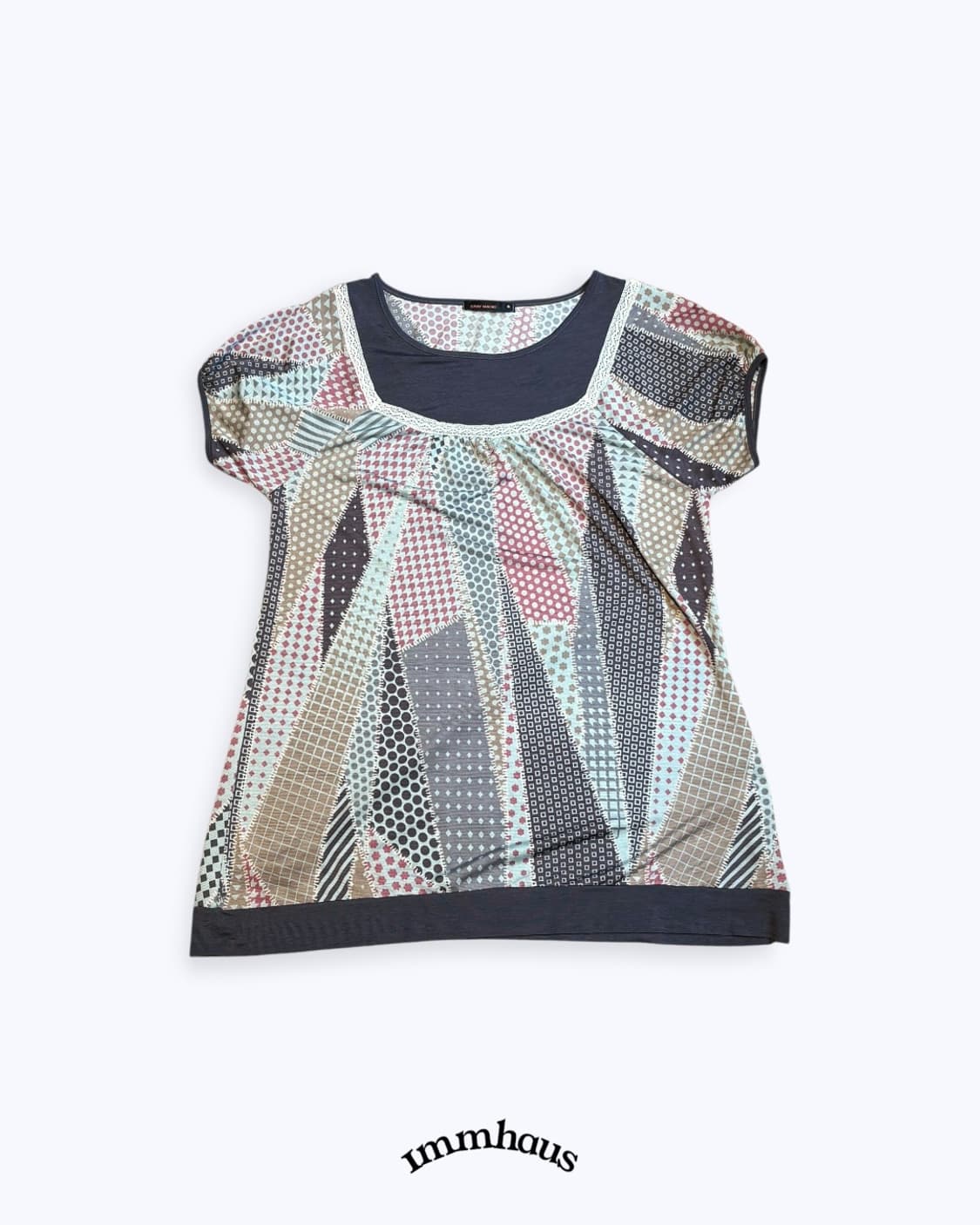 Patchwork pattern blouse  상품이미지1