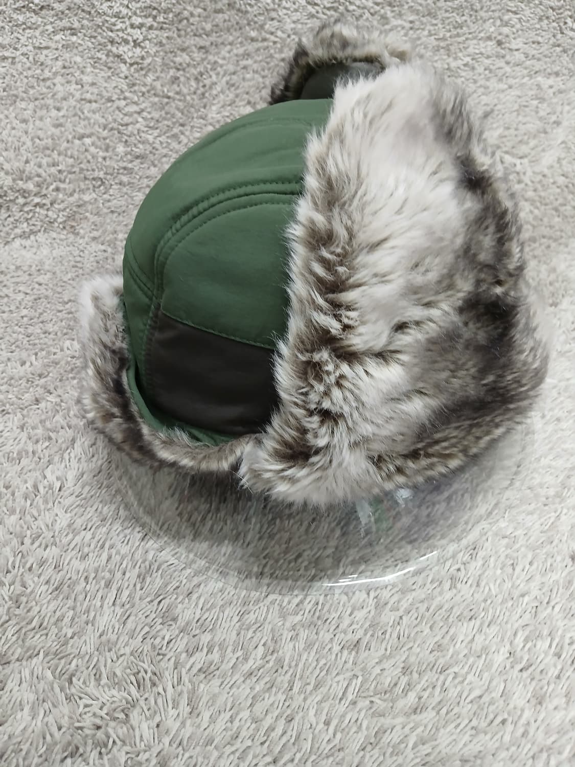 털모자 귀덮개 그린그레이 패딩방한모자 새제품M 상품이미지2