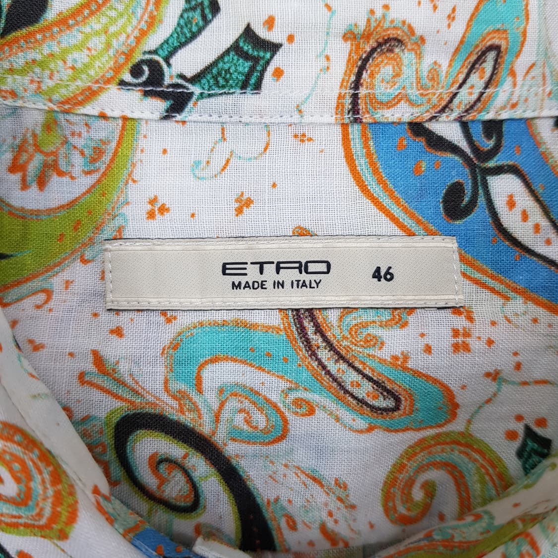 
에뜨로 ETRO 리넨 100% 페이즐리 프린트 셔츠 IT 46사이즈 상품이미지6