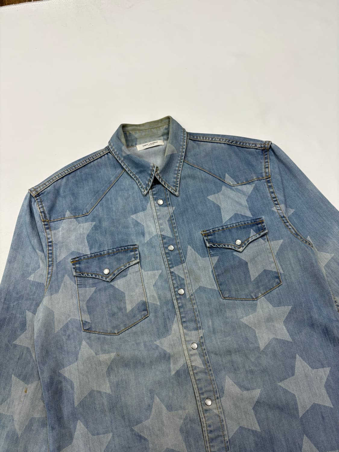 생로랑 스타패턴 웨스턴 카우보이 데님셔츠 상품이미지4