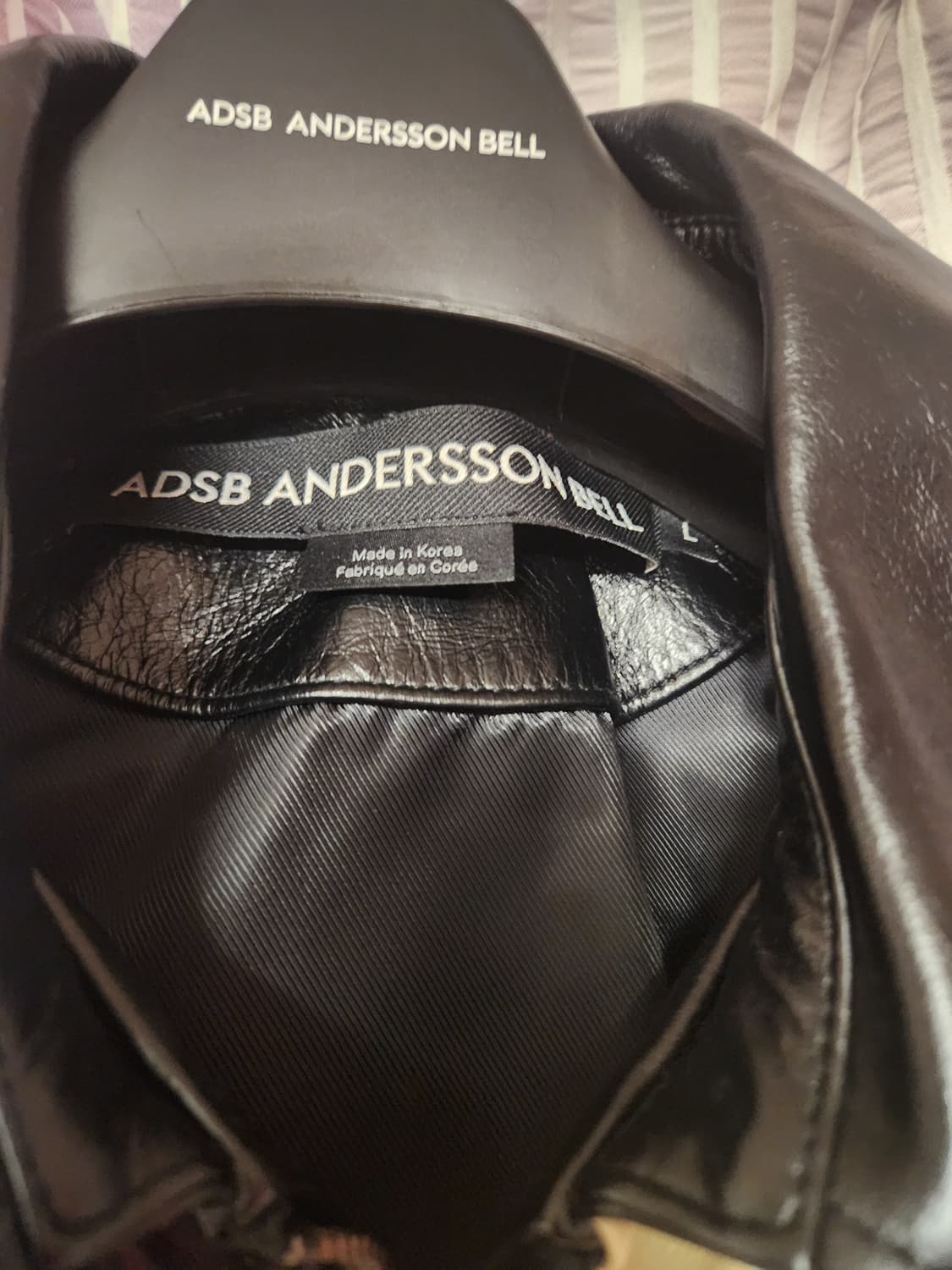 앤더슨벨  체커보드 패치워크 레더 바이커  자켓  상품이미지7