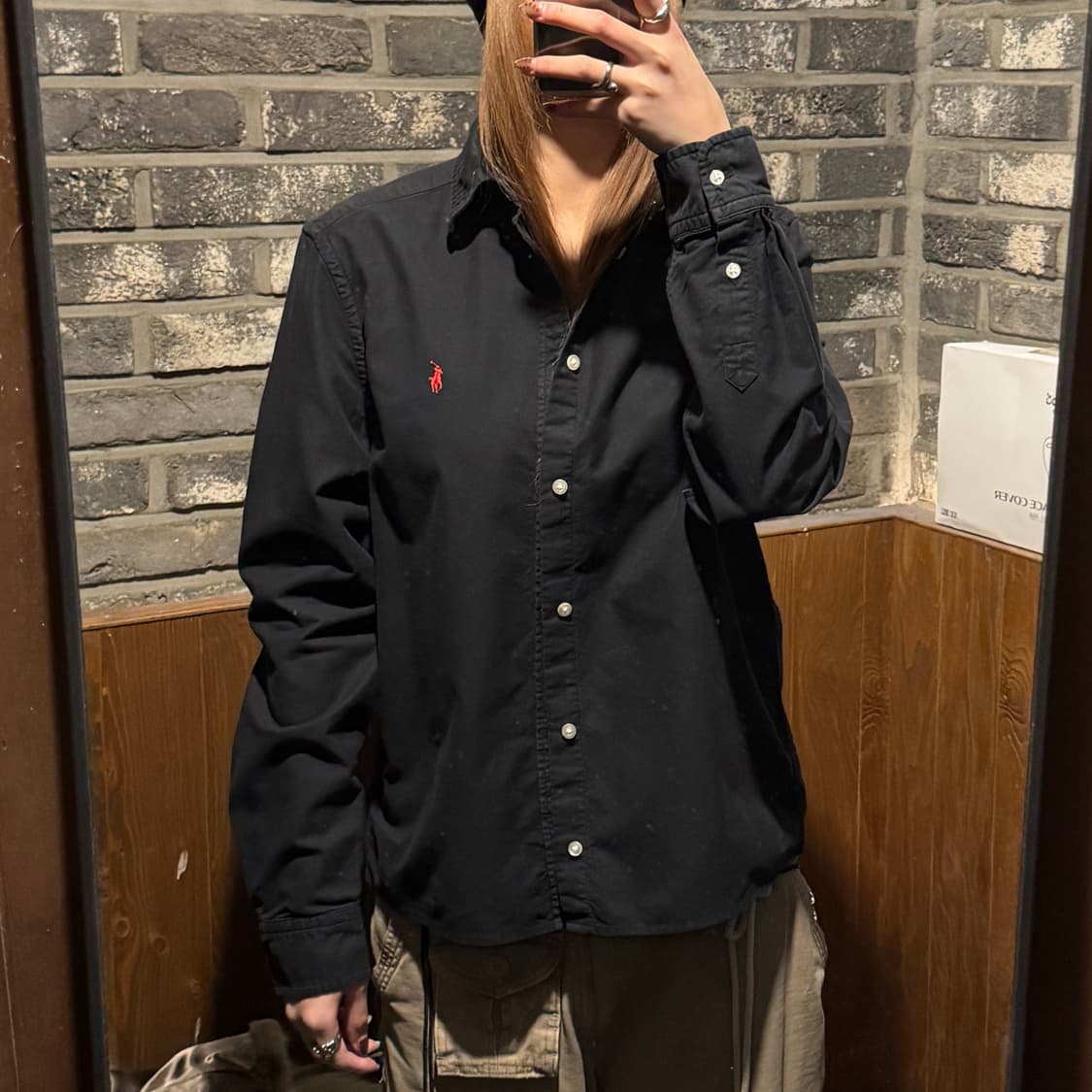 여M) 폴로 랄프로렌 블랙 가먼트다잉 옥스포드 셔츠 신형 상품이미지10