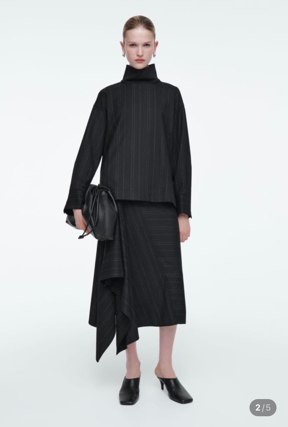 코스 스트라이프 언발 울스커트  상품이미지1