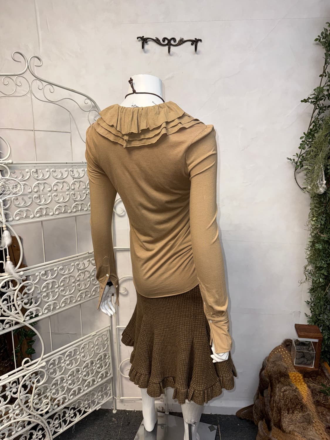 Ralph Lauren beige ruffle long sleeve 상품이미지2