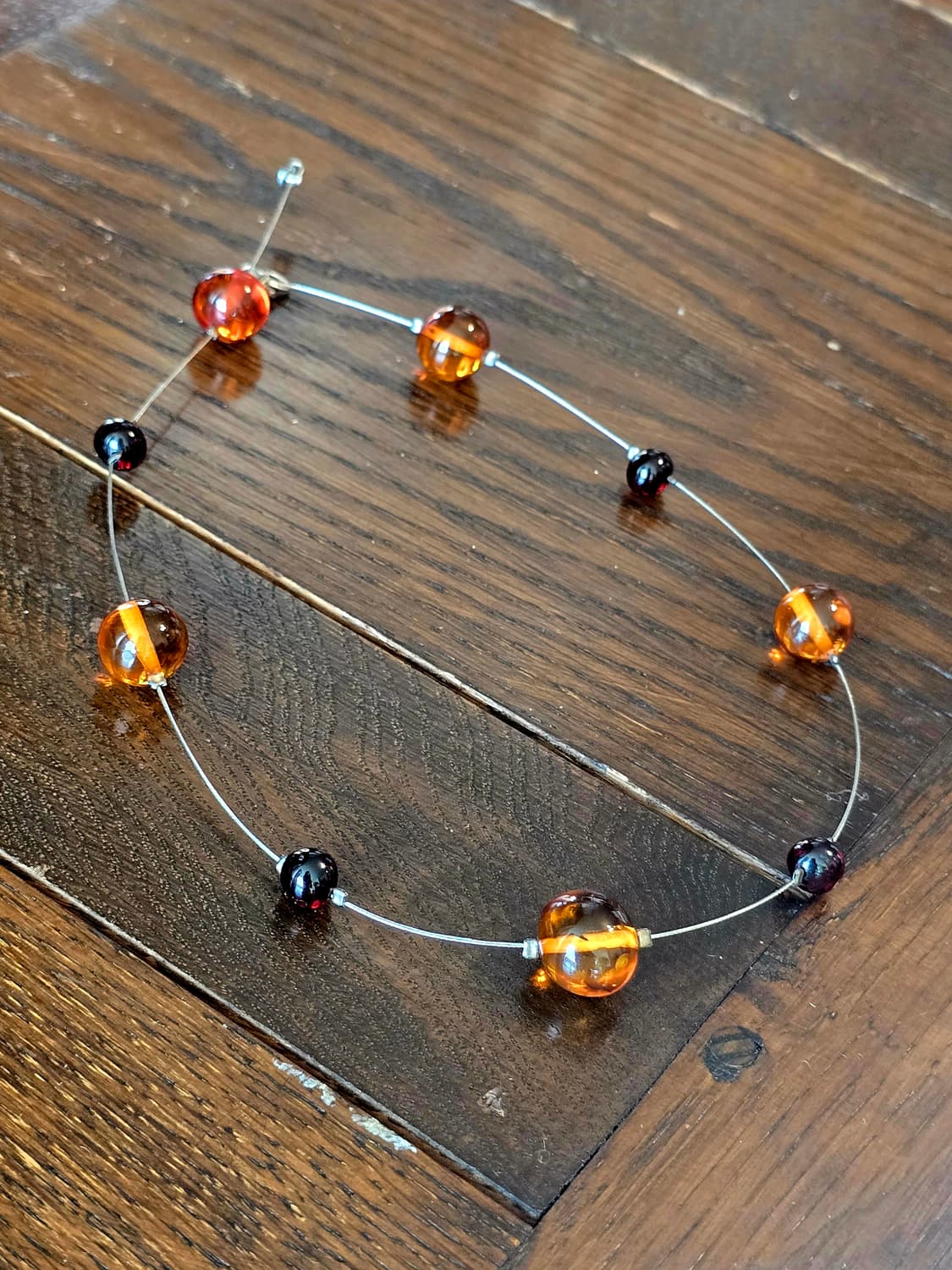 🇺🇸925실버 앰버 원석 앤틱 목걸이 귀걸이 세트 상품이미지5