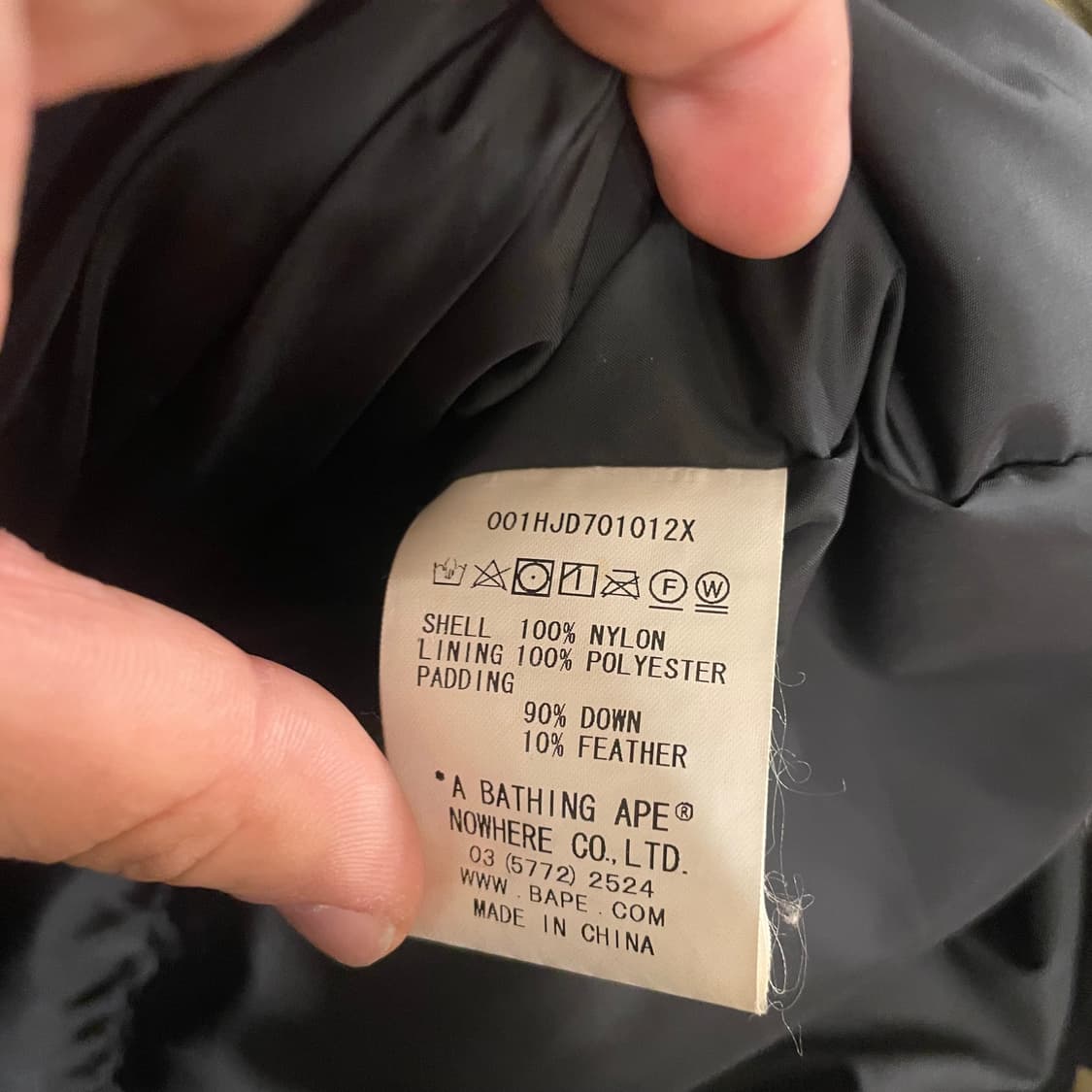 베이프 퍼스트카모 황계 패딩 상품이미지4