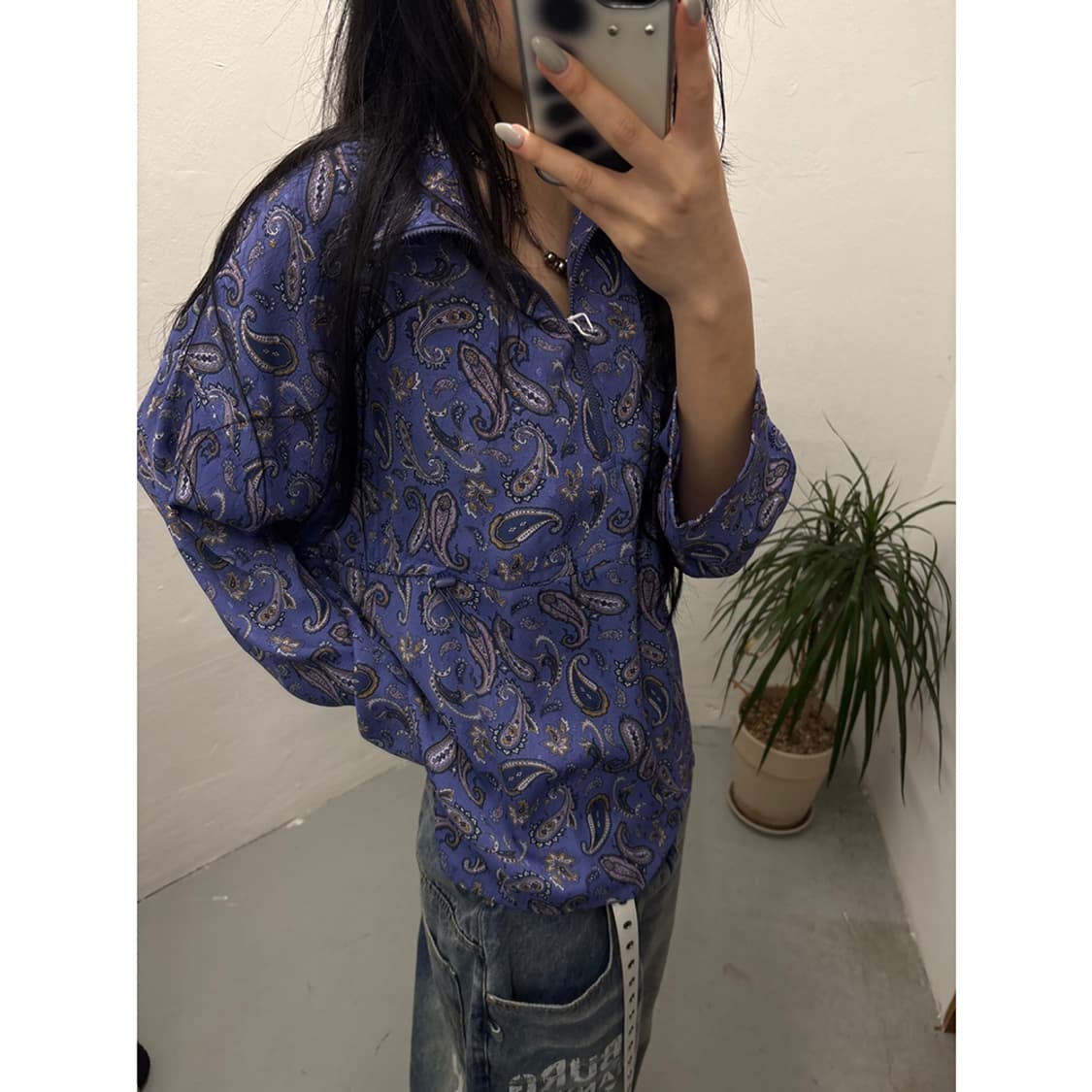 maturely Paisley Print Half Zip Shirt 상품이미지2