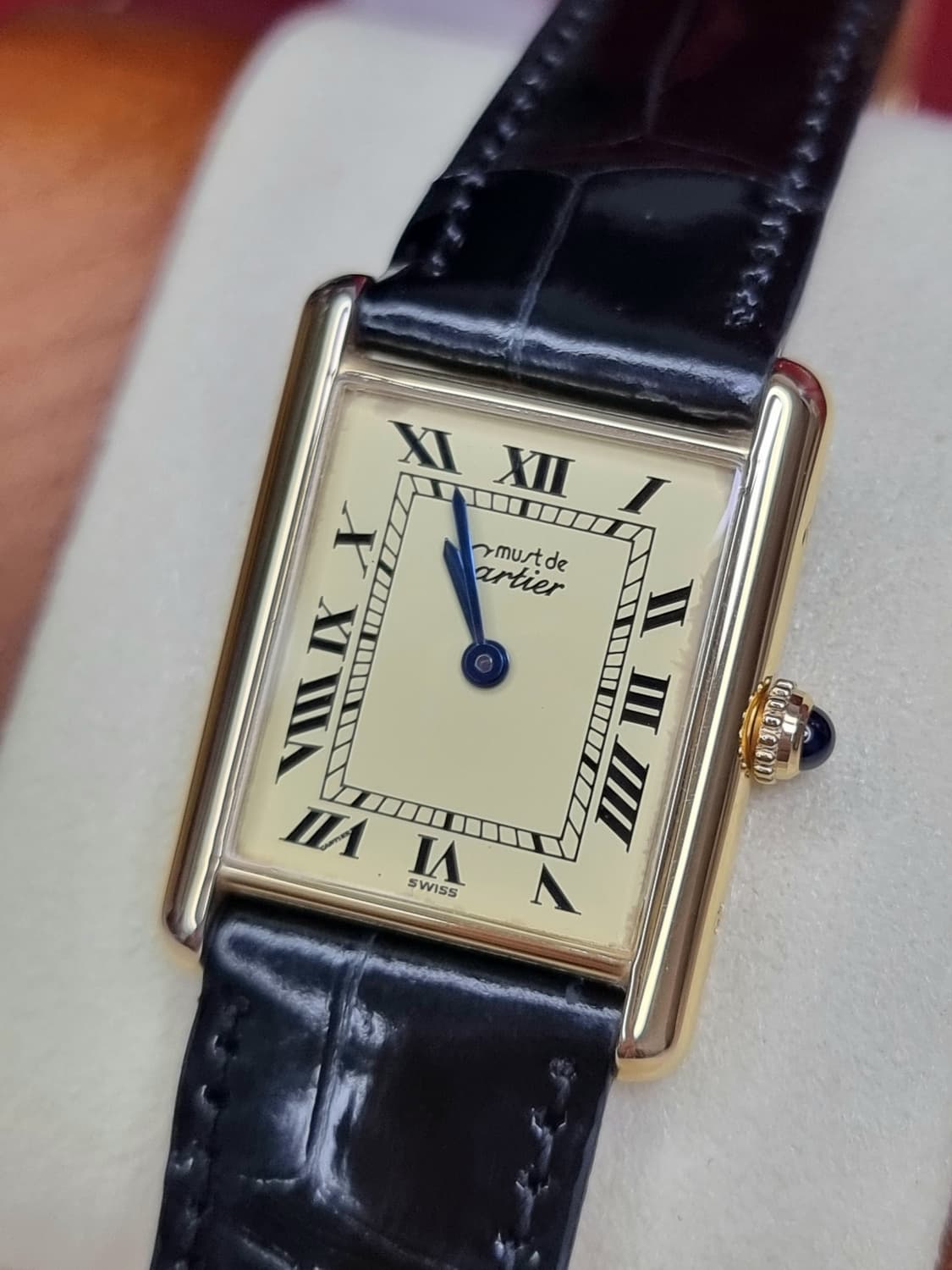 까르띠에 빈티지 탱크머스트 L 샴페인다이얼 디버클 시계 02년 남여공용 상품이미지2