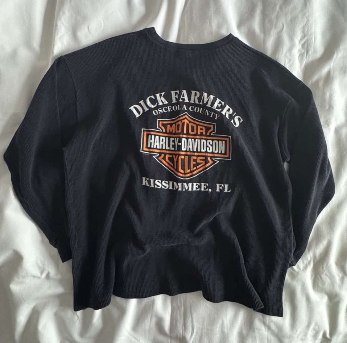 [XXL] 90s 빈티지 할리데이비슨 와플 써멀 롱슬리브 티셔츠 상품이미지5