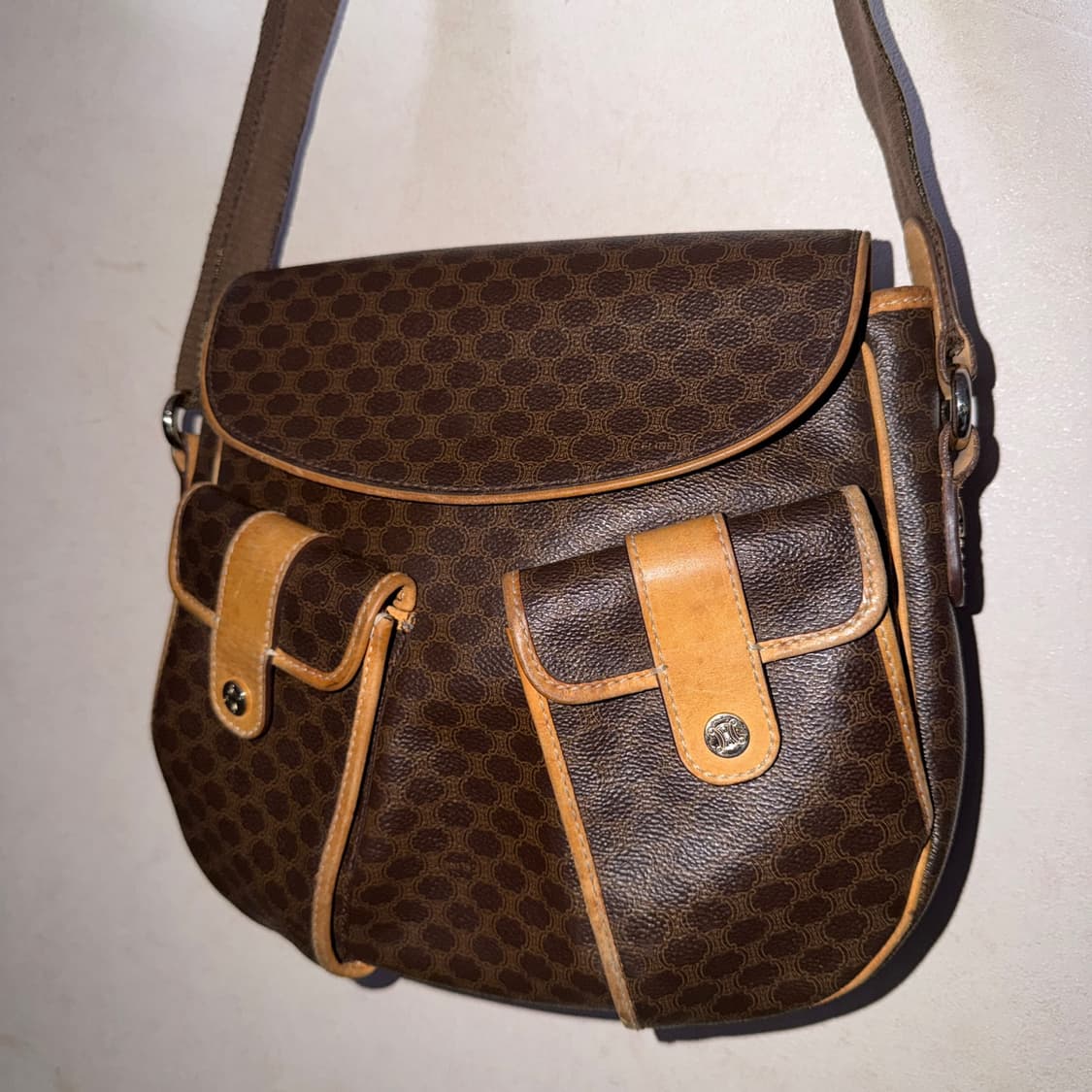 빈티지 셀린느 마카담 패턴 투포켓 크로스백 상품이미지10