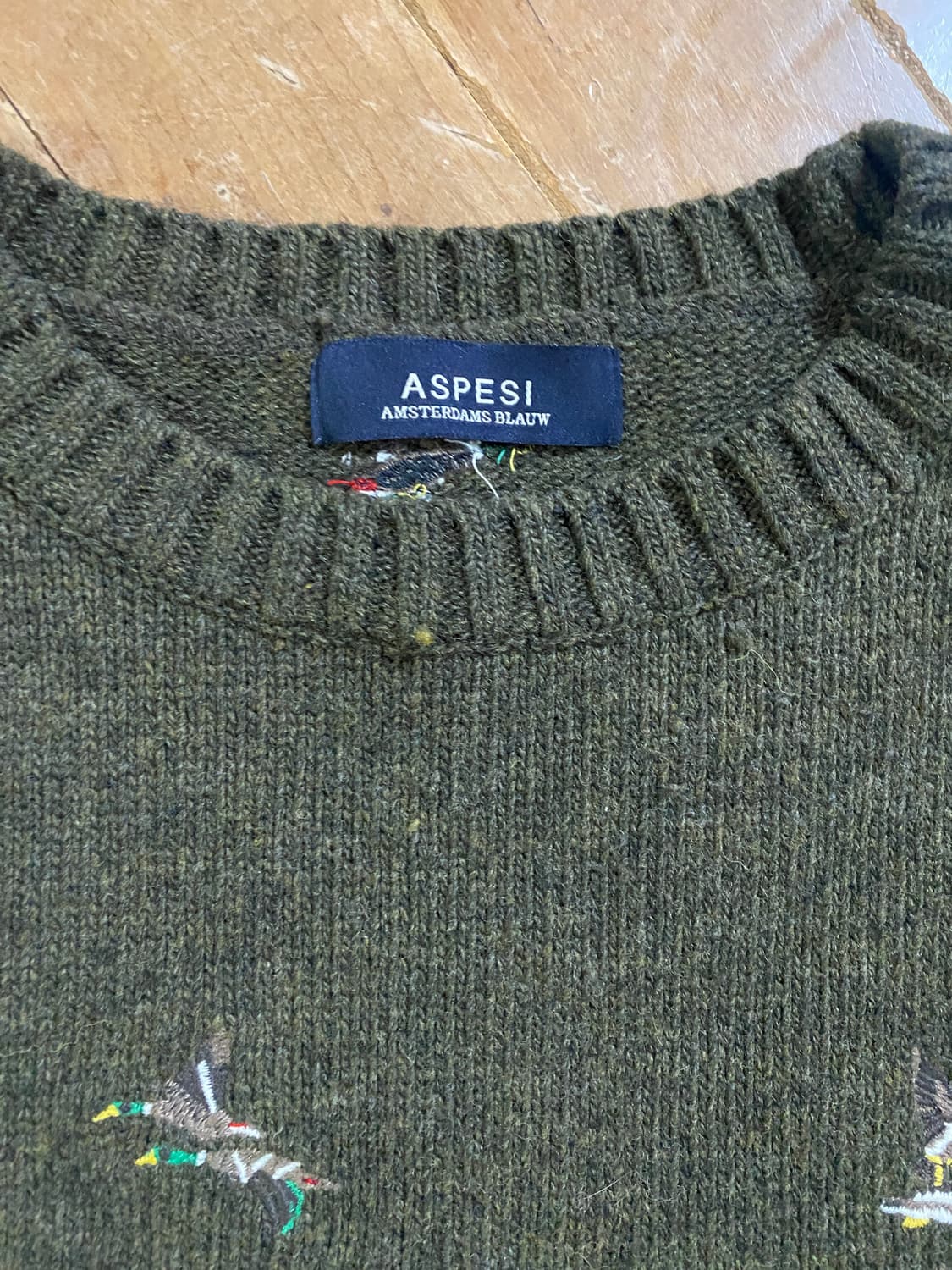 ASPESI 남성 wool 자수 패턴 니트 국내 100 상품이미지2