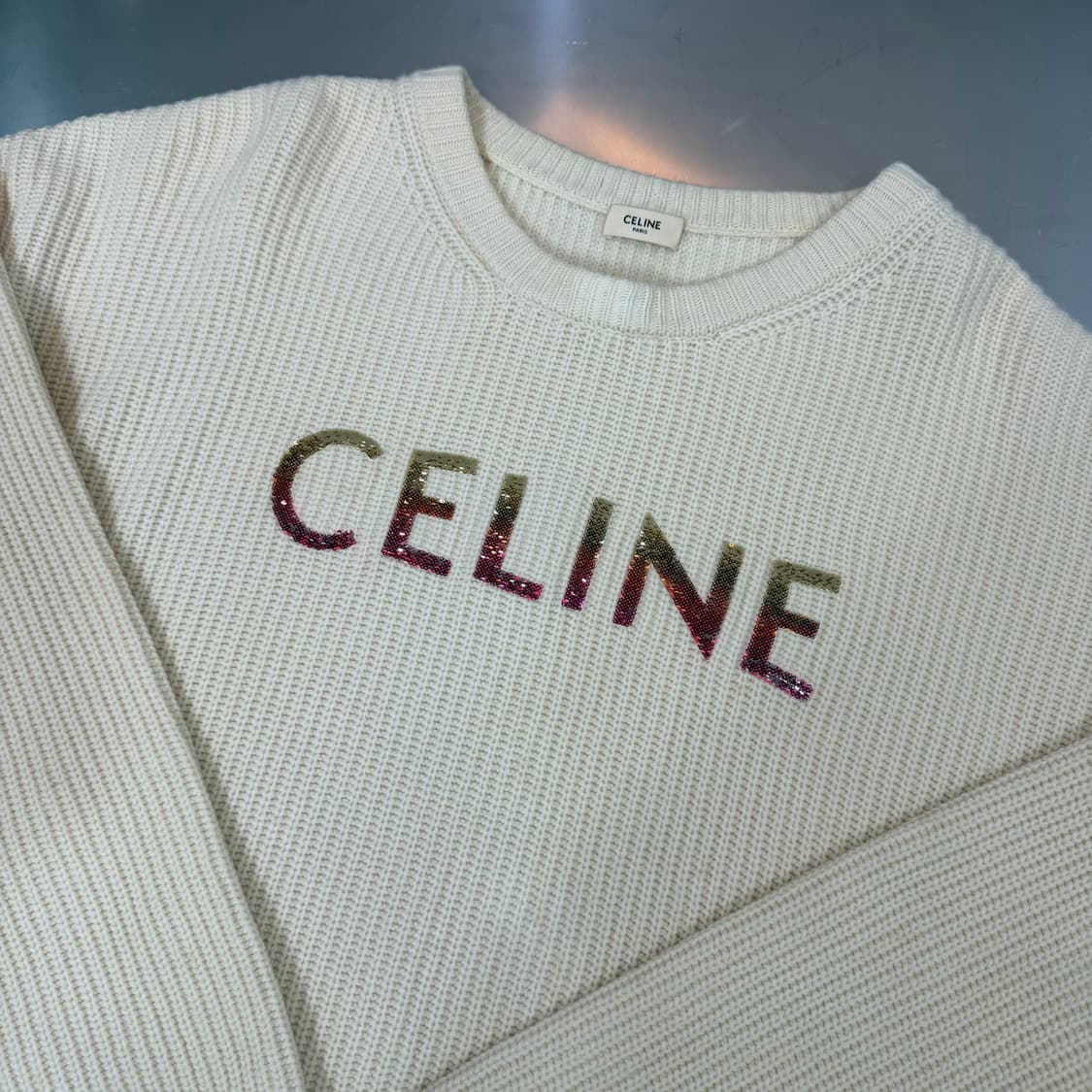 [리오브] 셀린느 리브드 울 로고 니트 상품이미지3