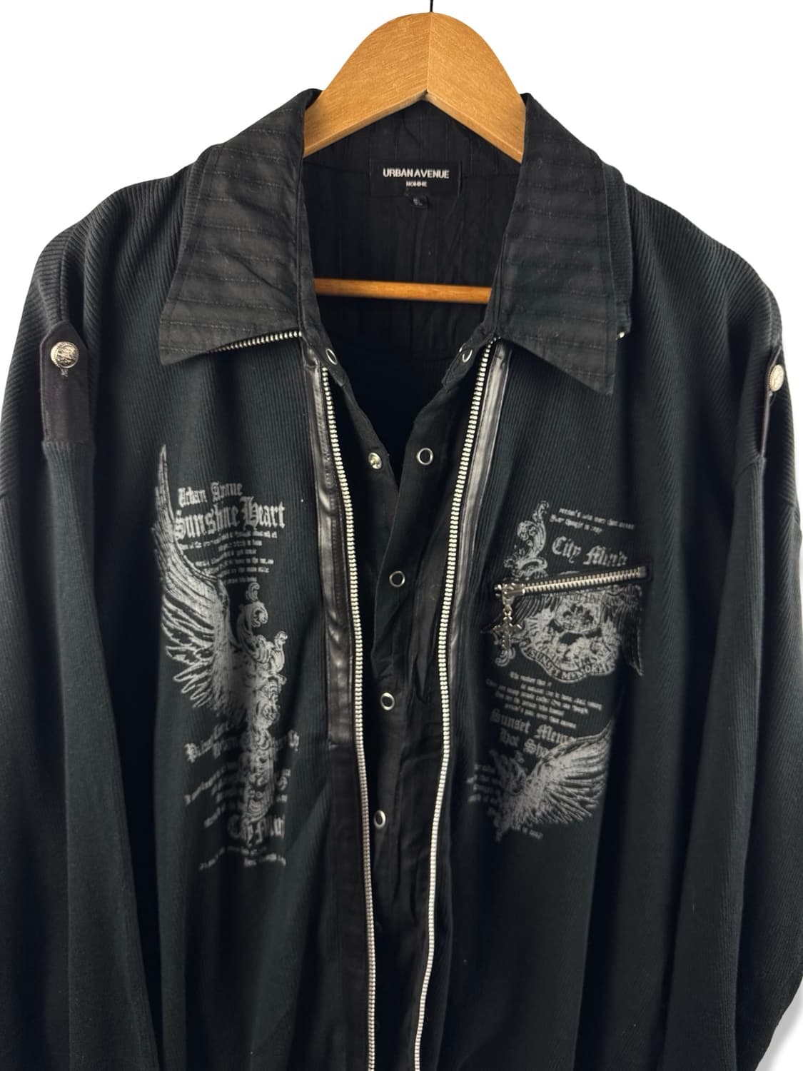 JPN 락펑크 셔츠레이어드 크로스 디테일 집업1833 상품이미지3