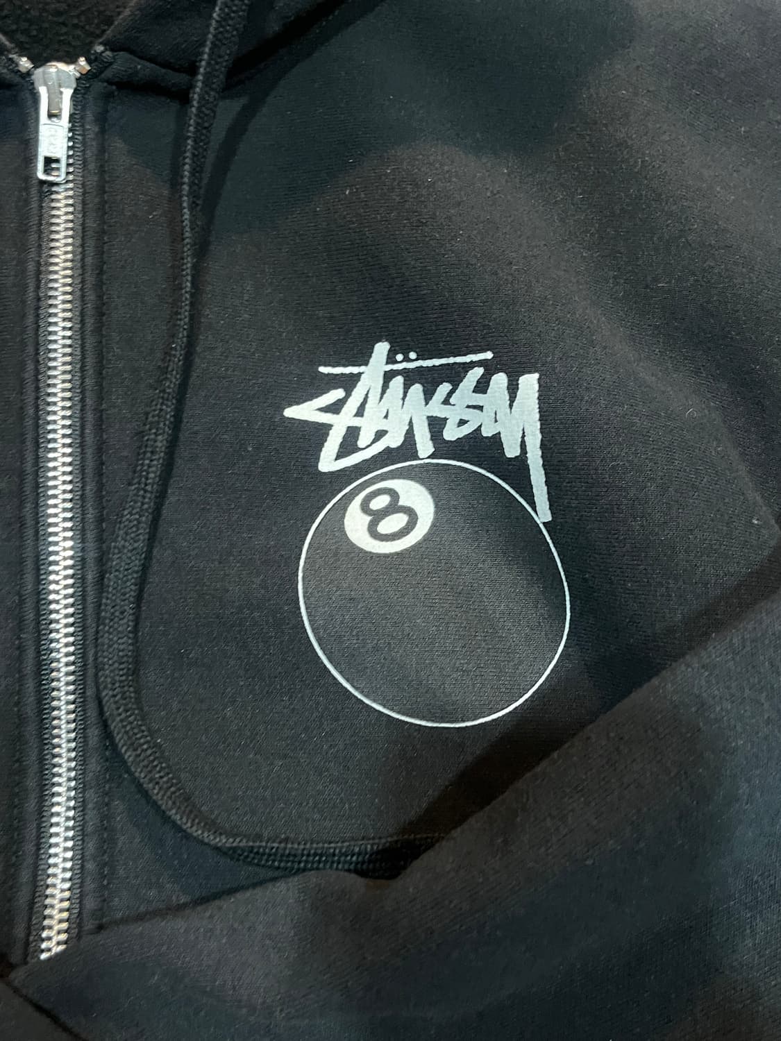 스투시 에잇볼 후드집업 블랙 S 상품이미지3