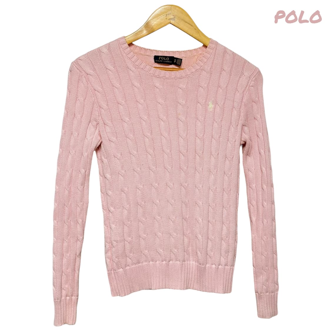 3774 폴로 랄프로렌 핑크 꽈베기 케이블니트 상품이미지1