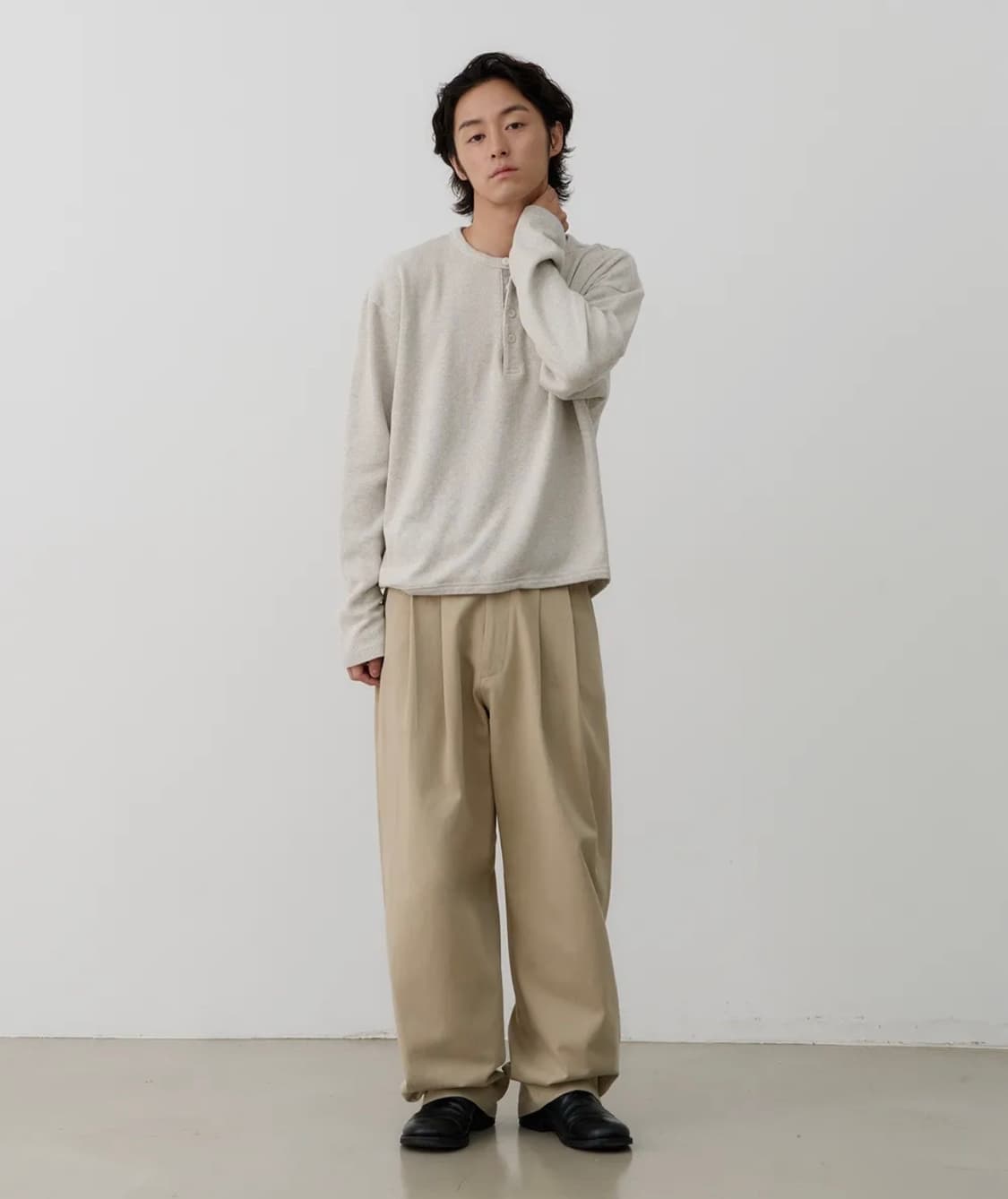 노운 와이드 치노팬츠 (베이지, 2) 상품이미지1