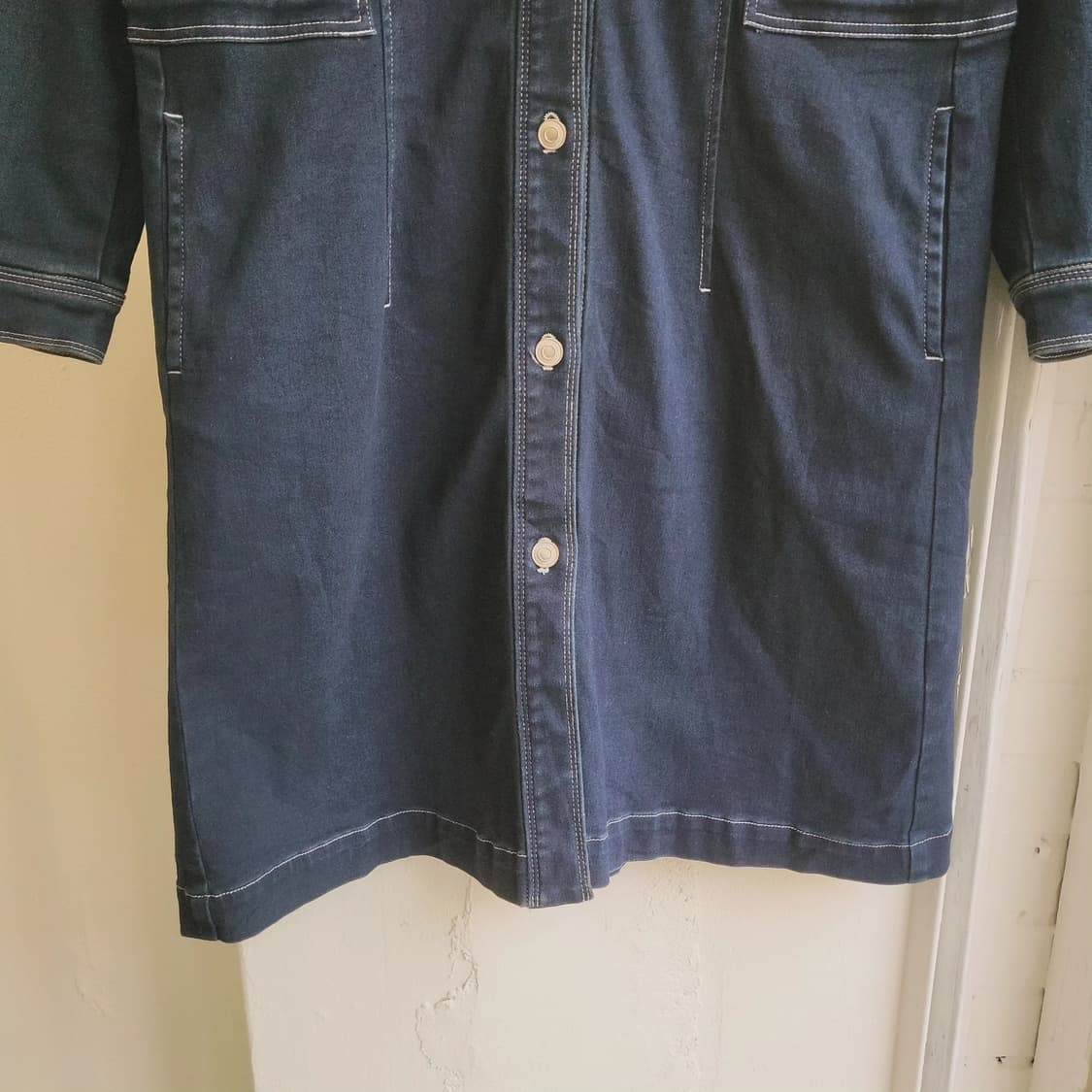 딥블루 스판 데님 원피스 상품이미지4