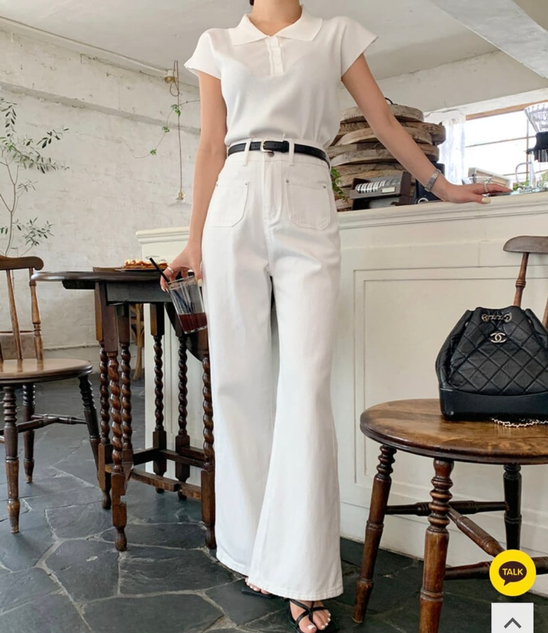 페이린투버튼 와이드펜츠 상품이미지3