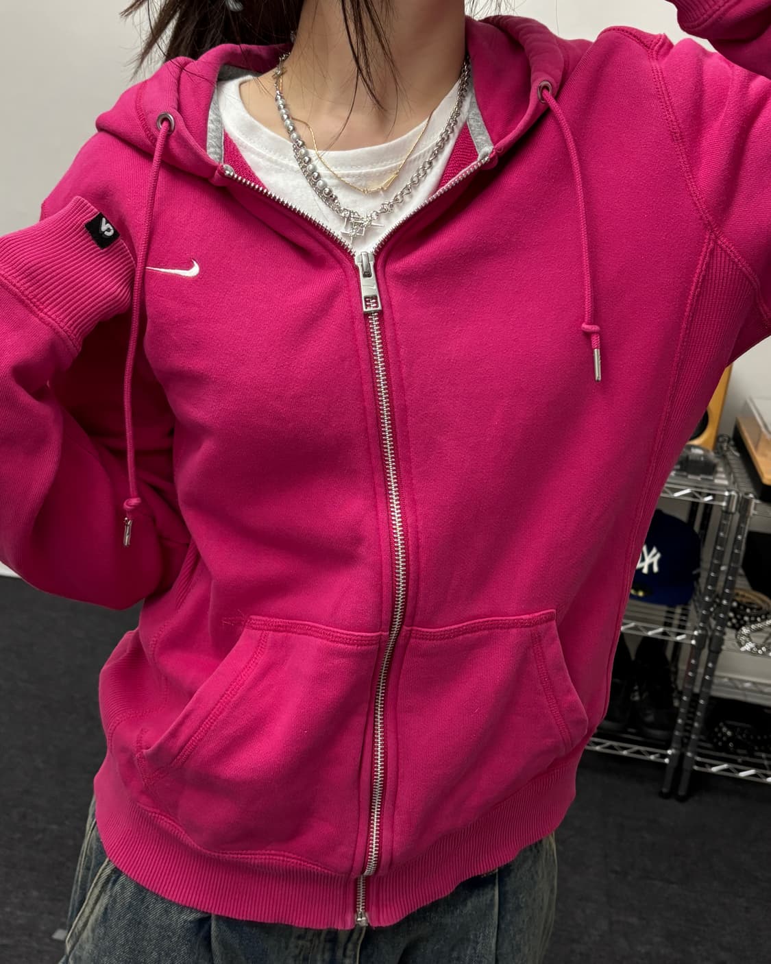 나이키 00s Y2K 핑크 후드집업 상품이미지1