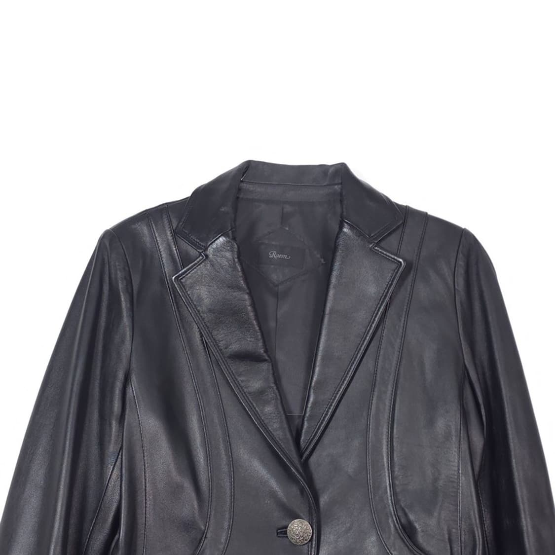 로엠 천연 양가죽 원버튼 레더 자켓 상품이미지3