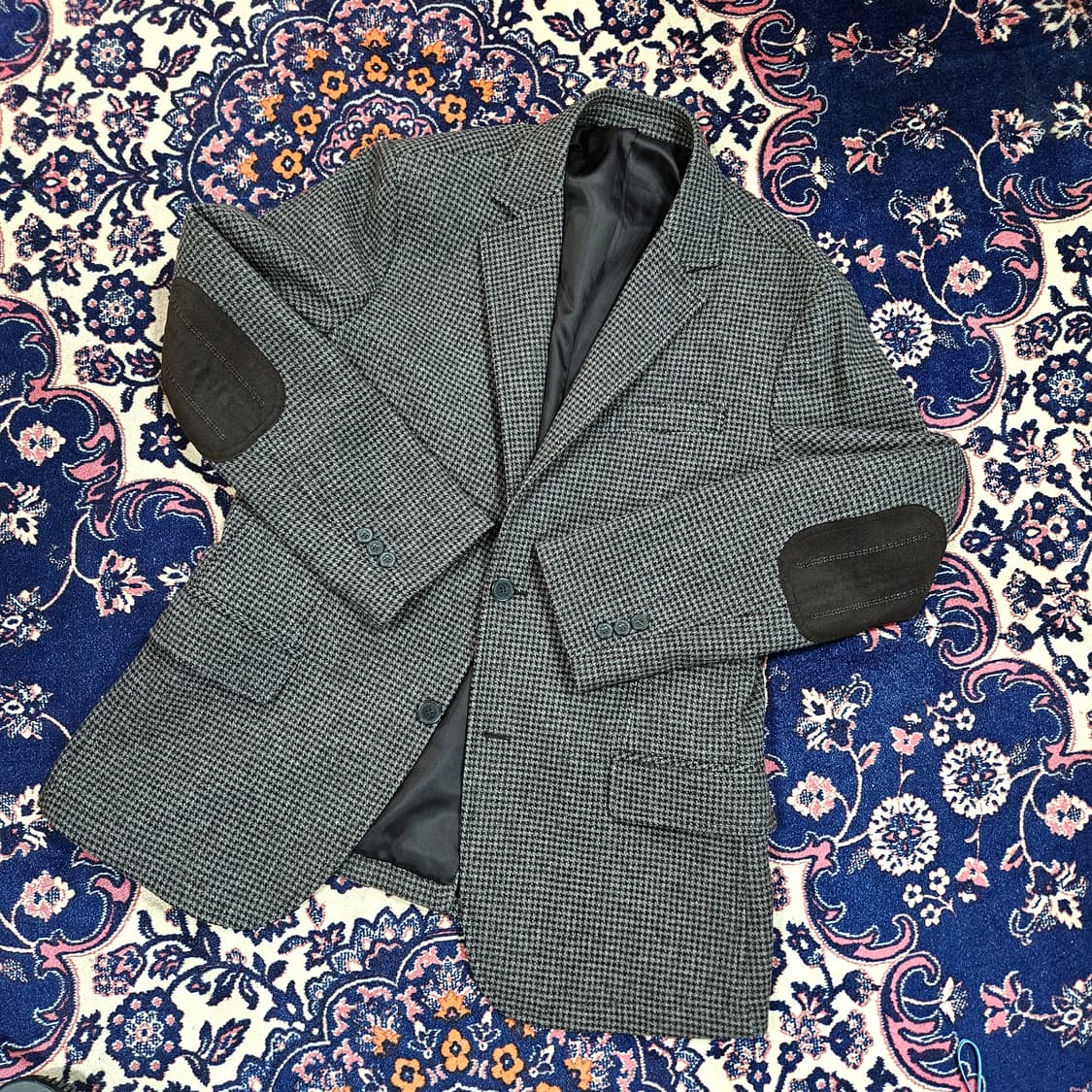 까르트블랑슈 엘보패치 체크 울 블레이저 자켓 105size 상품이미지1