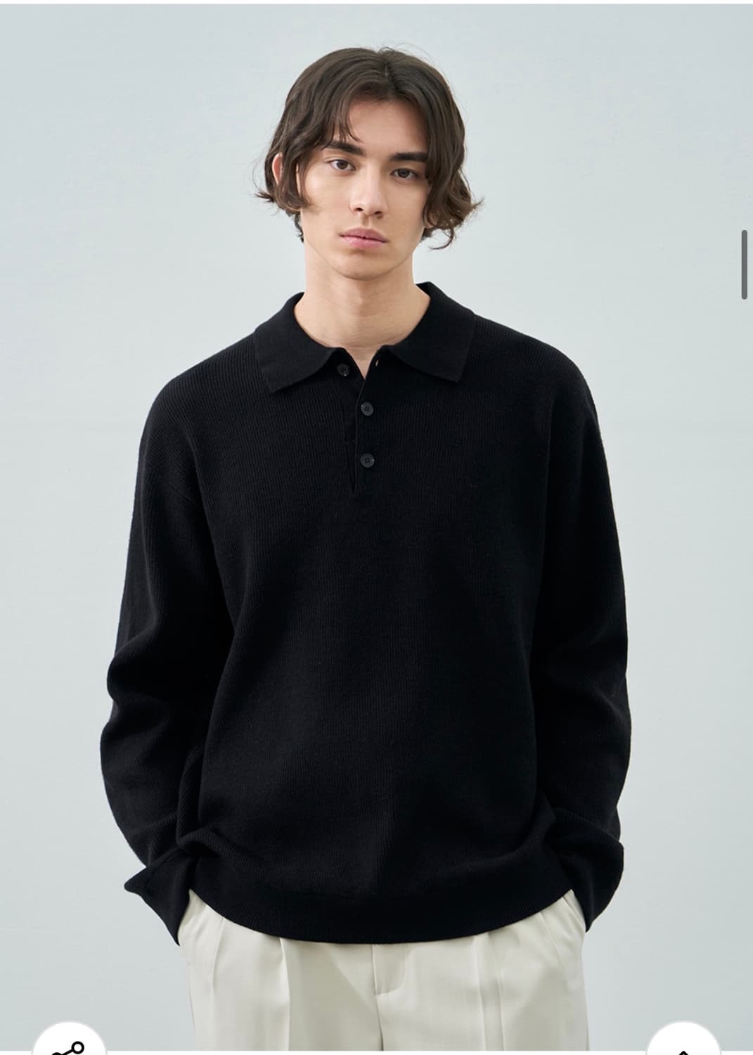 (새상품)(XL) 드로우핏 울 PBT 하프 카라 니트 [BLACK] 판매 상품이미지1