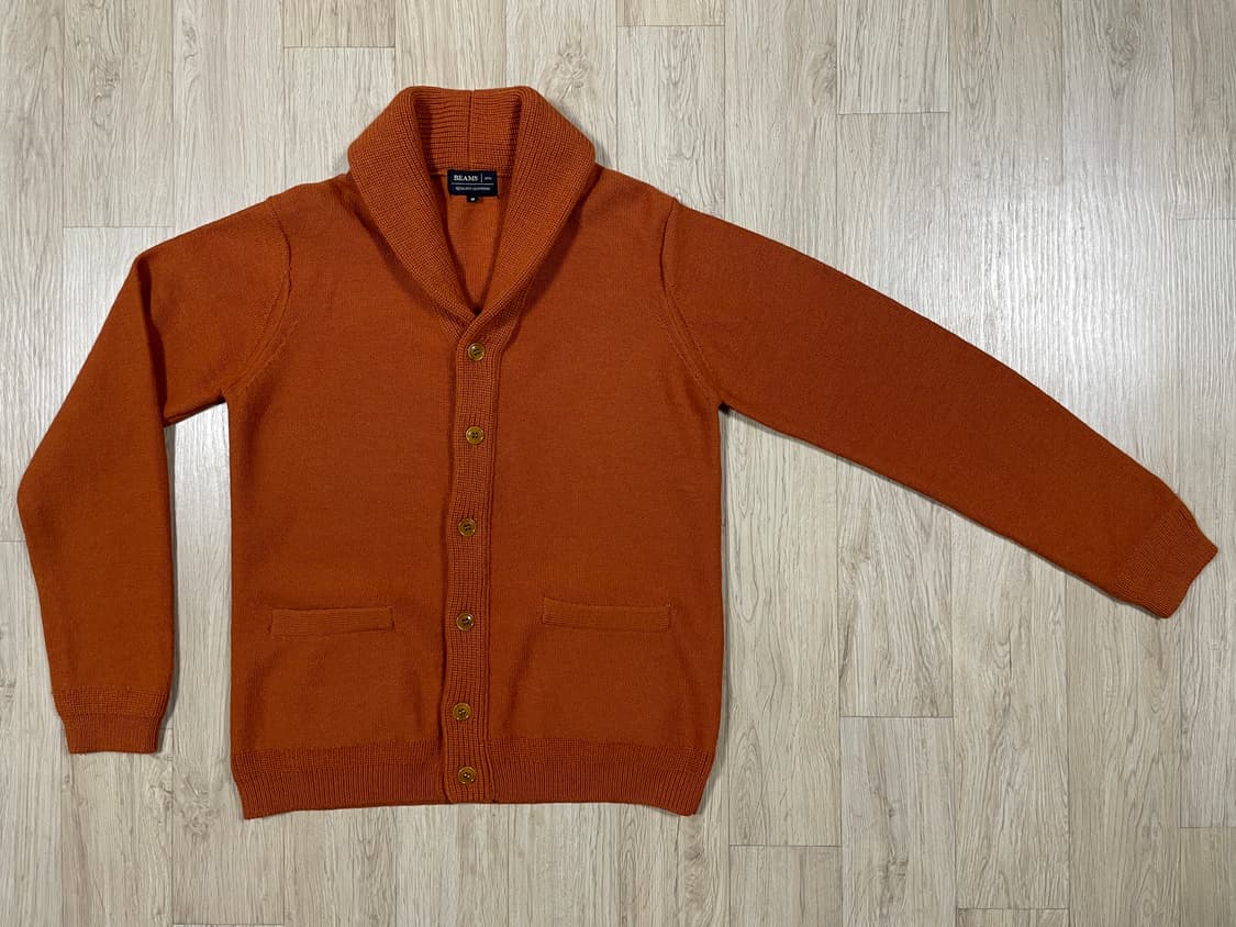 95) 빔즈 숄카라 가디건 다크오렌지 상품이미지1
