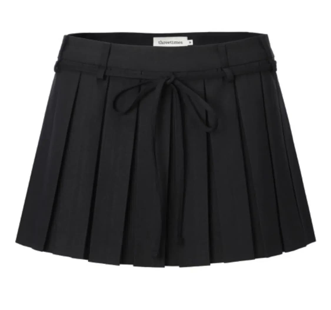 쓰리타임즈 쓰탐 치어리 스커트 블랙 M 상품이미지1