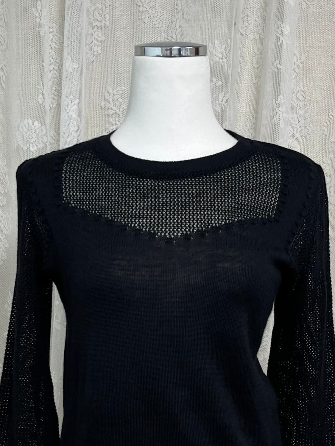 66) 한섬 오즈세컨 시스루 니트 블랙 상품이미지3