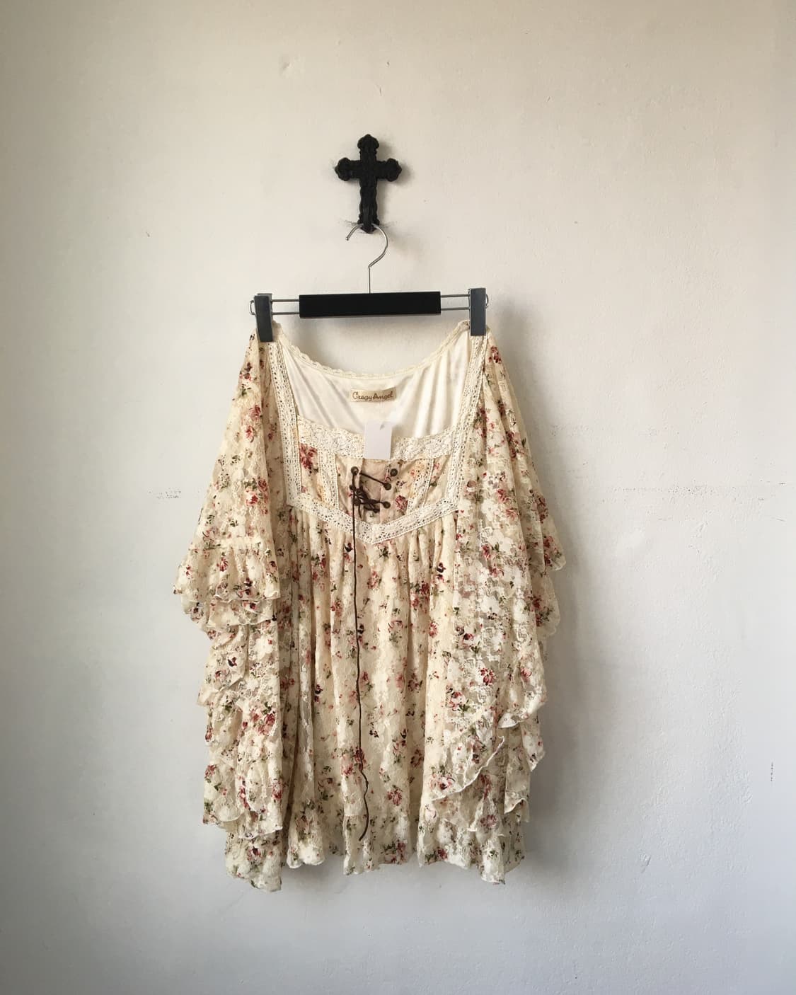 Lace trimming flower pattern blouse 상품이미지2