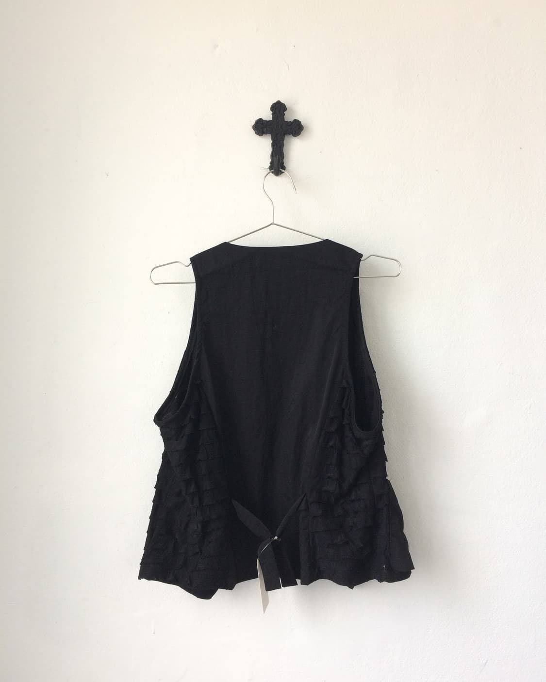Side frill point open vest 상품이미지3