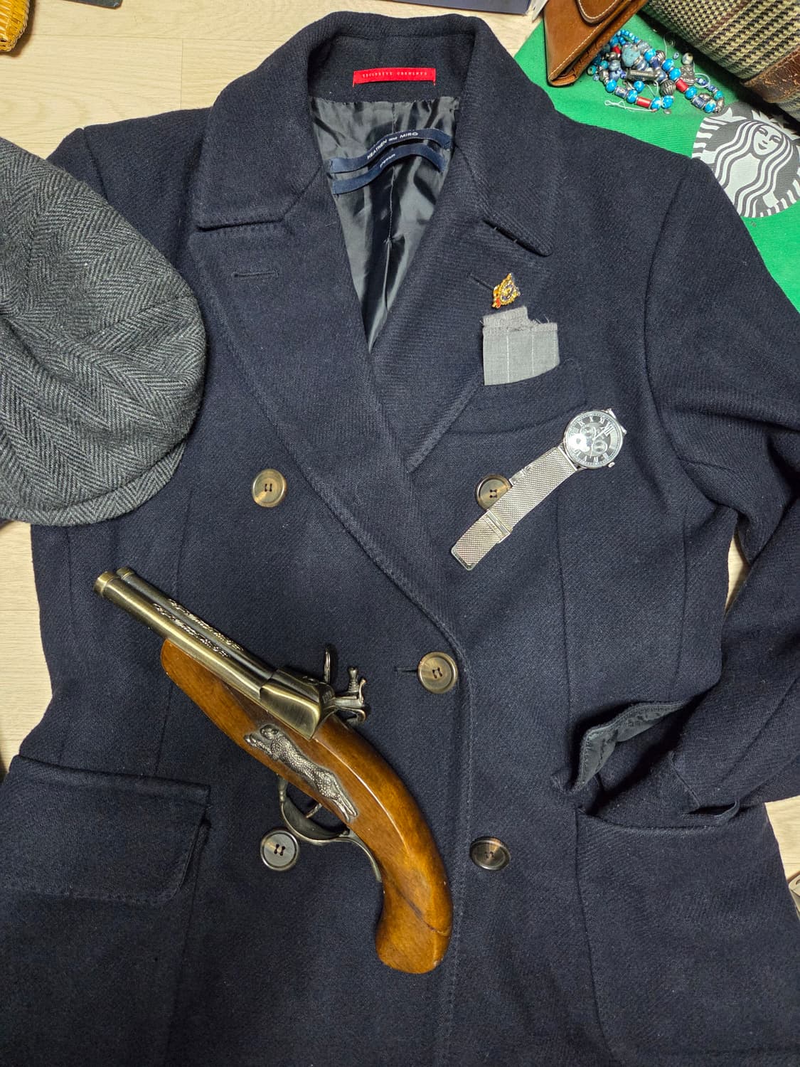 히든앤이로 프리미엄 더블브레스티드 코트 더블코트 폴로코트  상품이미지3