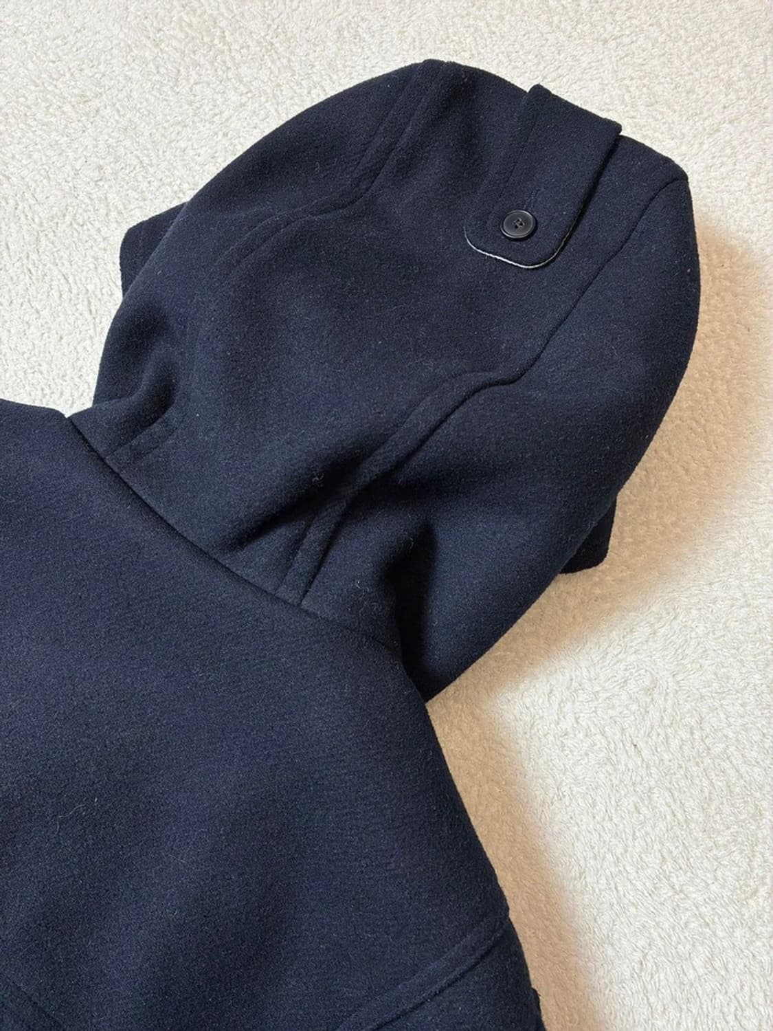 DOVER 안감 오버핏 체크 울 더플 코트 PN7201 상품이미지5