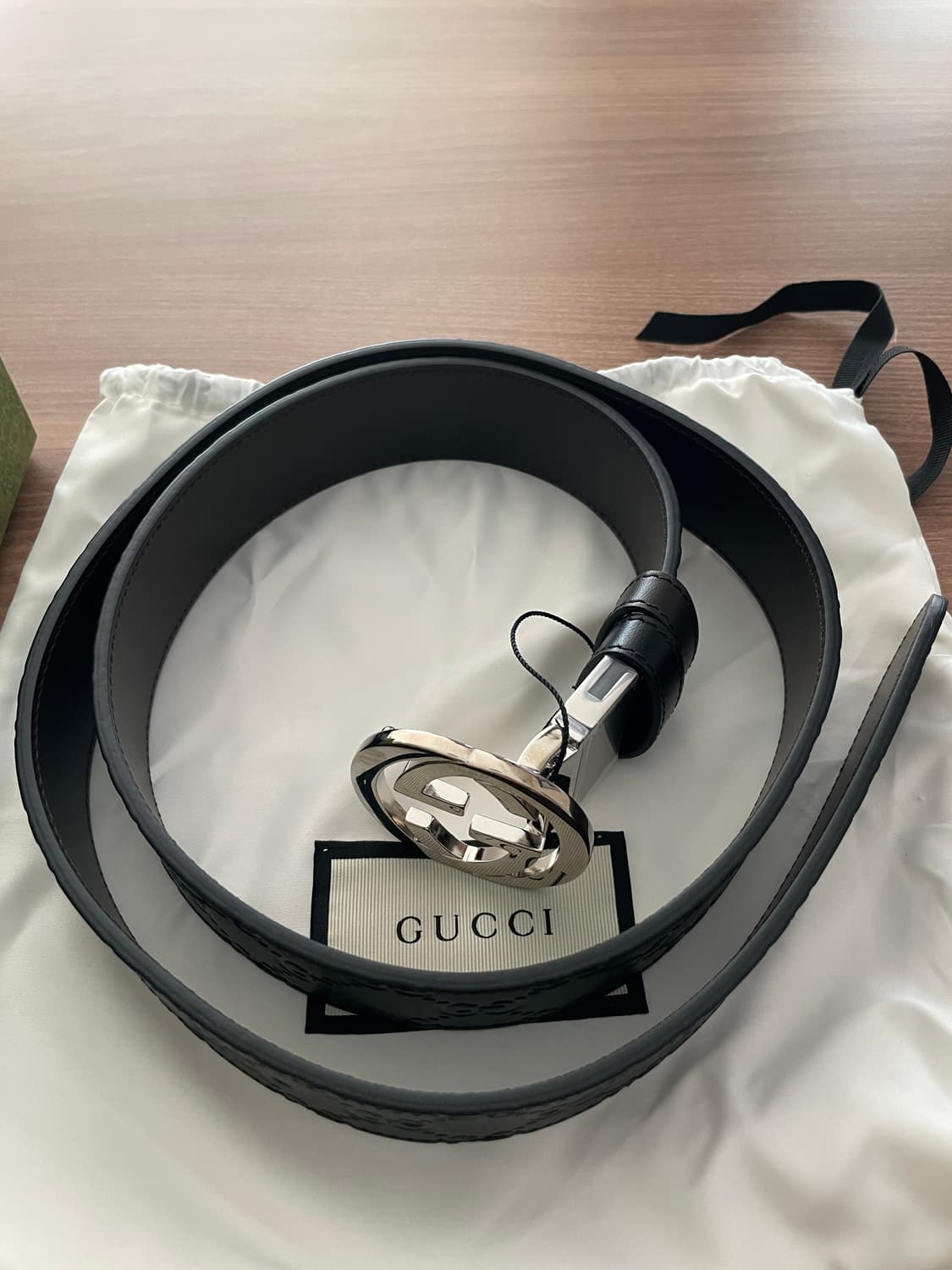 구찌 리버시블 시그니쳐 벨트 블랙 브라운 상품이미지2