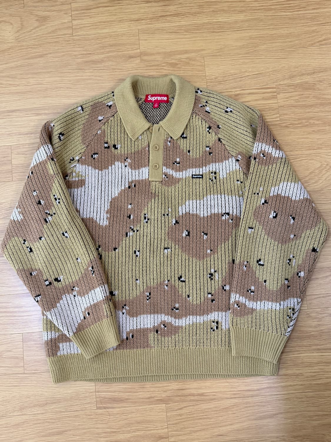 슈프림 스몰 박스 폴로 스웨터 데저트 카모 / M 상품이미지1