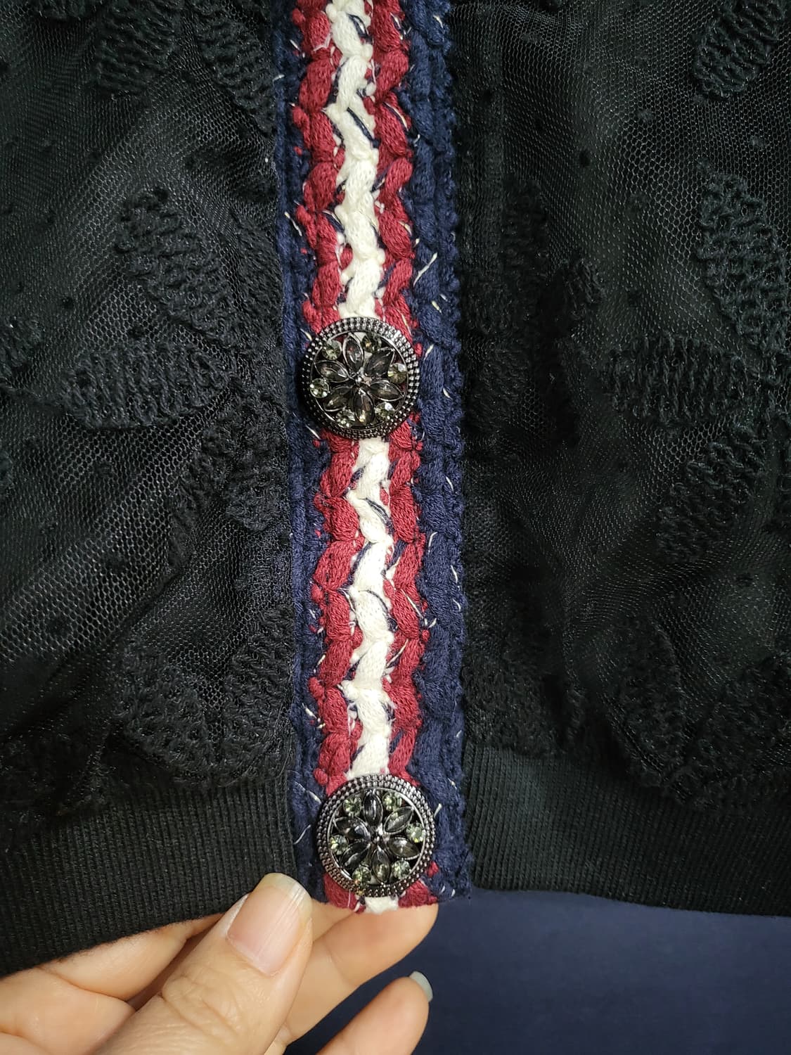 안나수이 메쉬 자수 가디건 상품이미지3