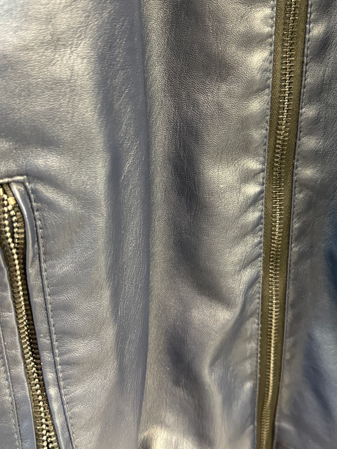 vintage 페이크레더 봄버 상품이미지4