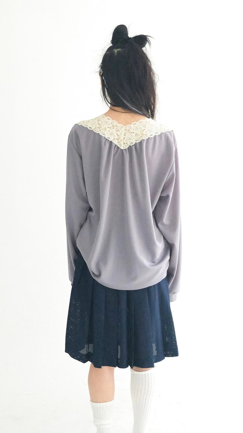 샵페어리 lace V neck shirring top 레이스 탑 상품이미지3
