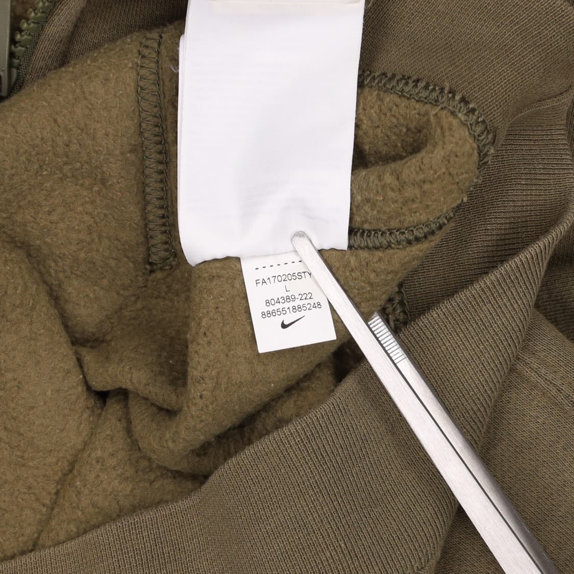 US L 나이키 NSW 솔로스우시 풀집 후드집업 자켓 빈티지카키 3891 상품이미지9