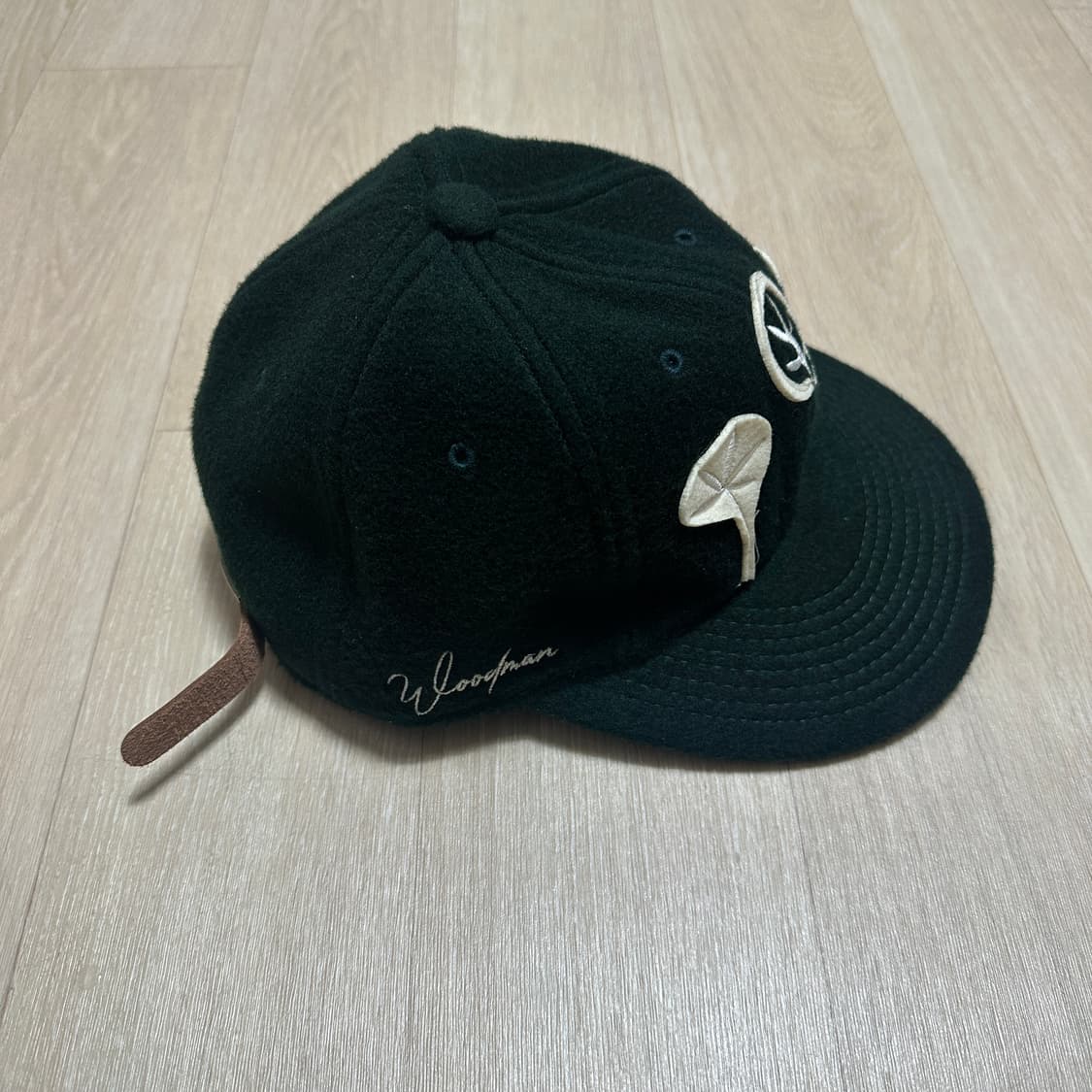 Free 우드먼 가죽스트랩 울 볼캡 그린 상품이미지2